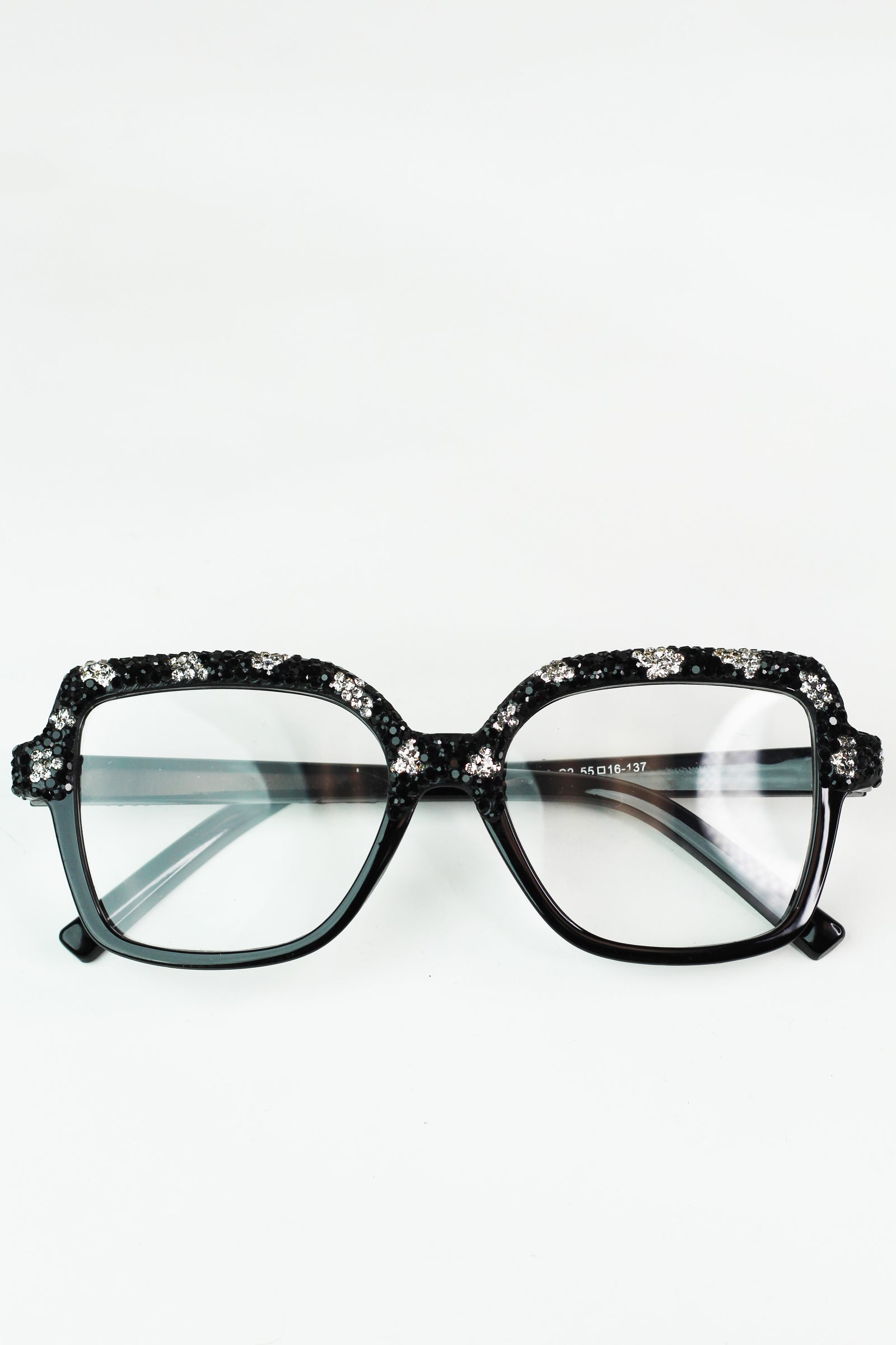Half Rhinestone Large Frame Readers