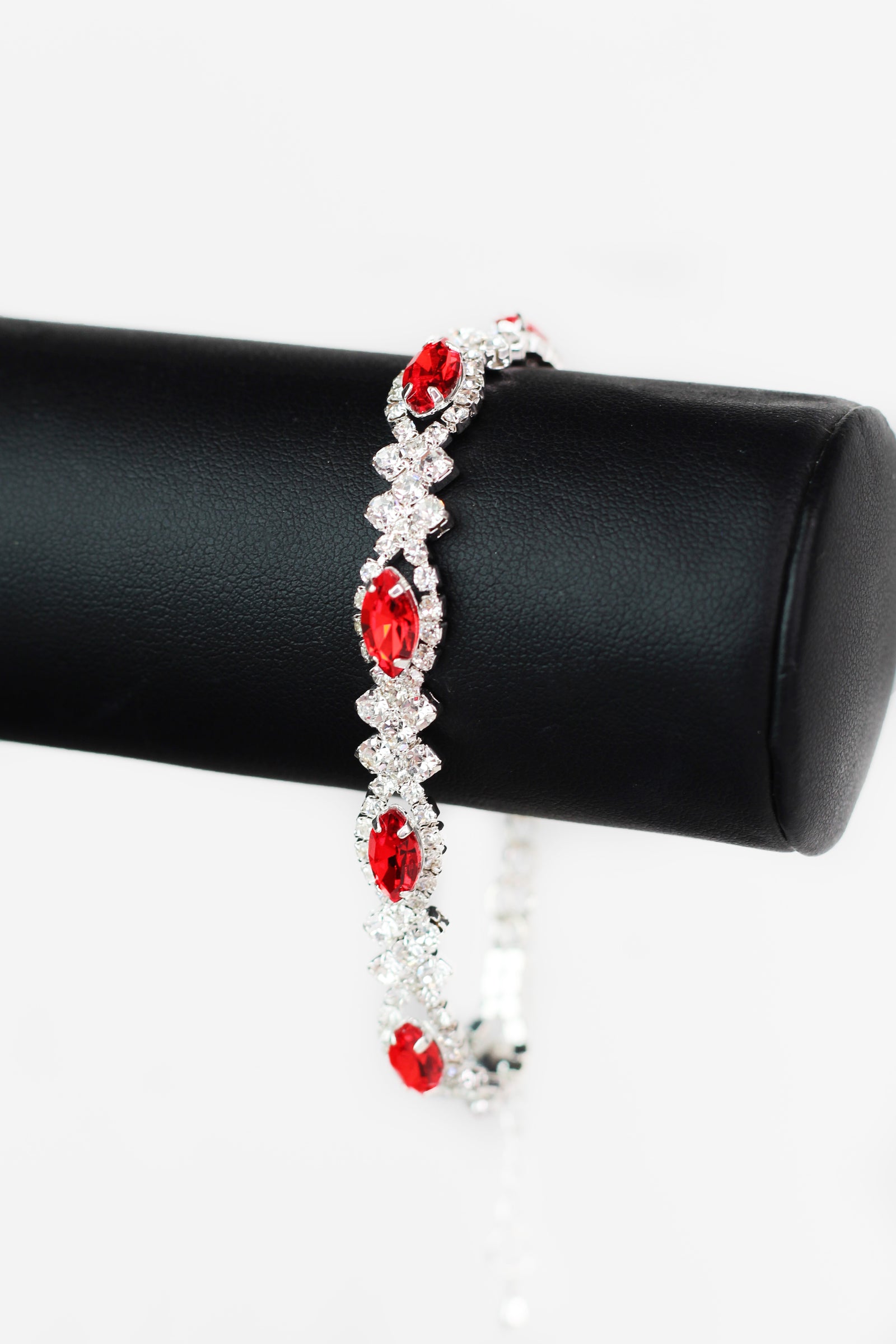 Almond Two Filled Diamond Alternate Tennis Bracelet