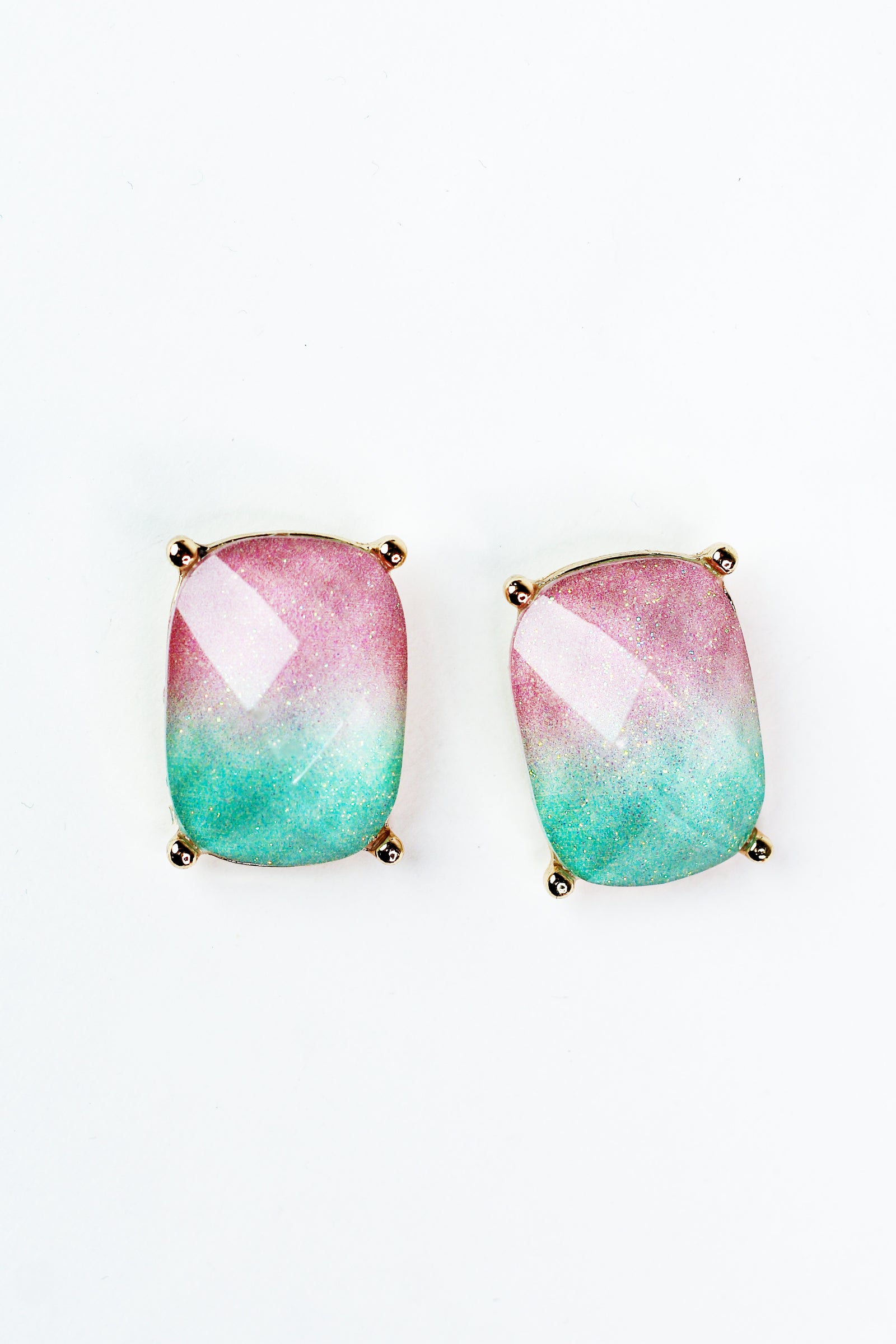 Rectangle Ombre Stone Stud