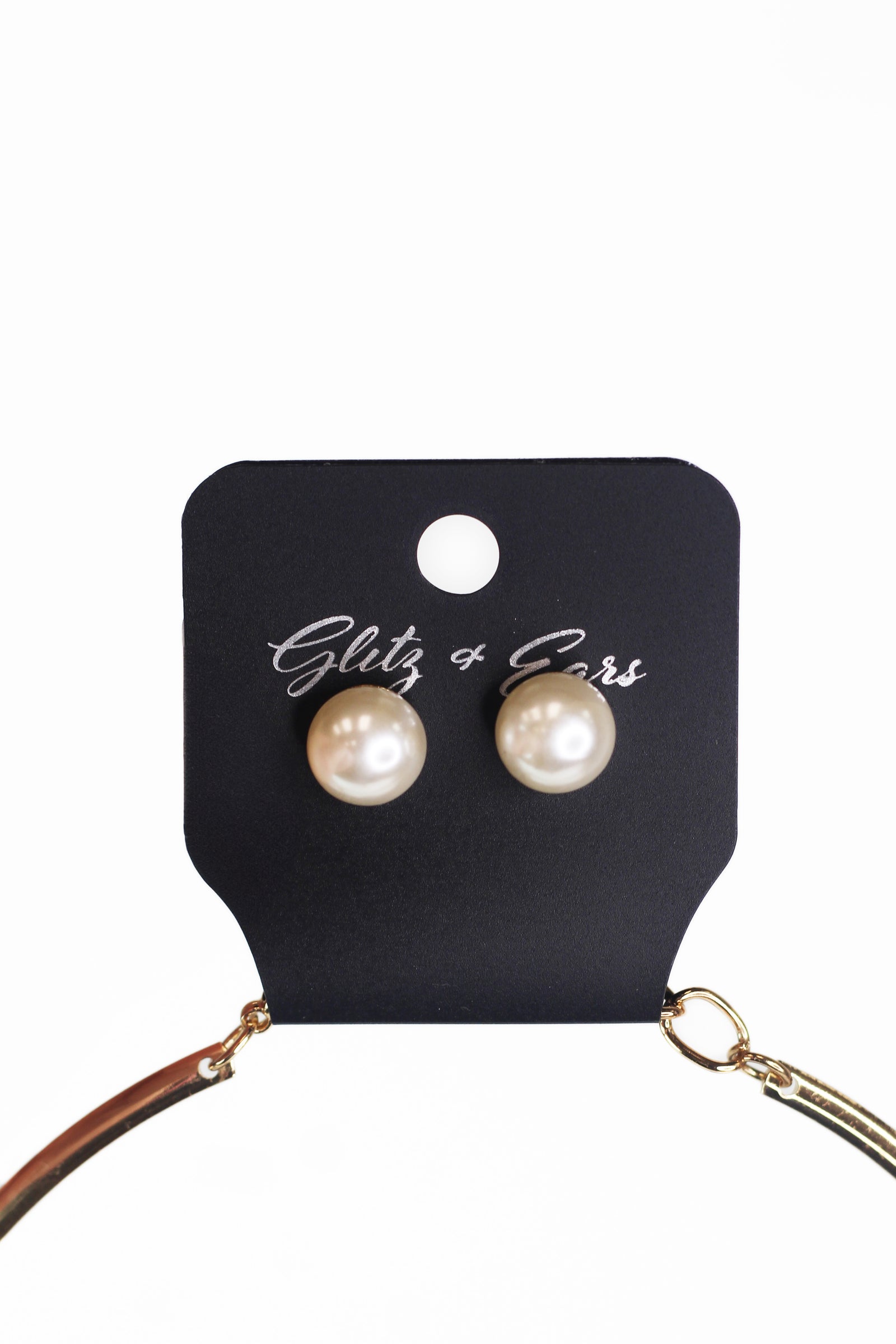 Metal Pearl Teardrop Pendant Statement Necklace