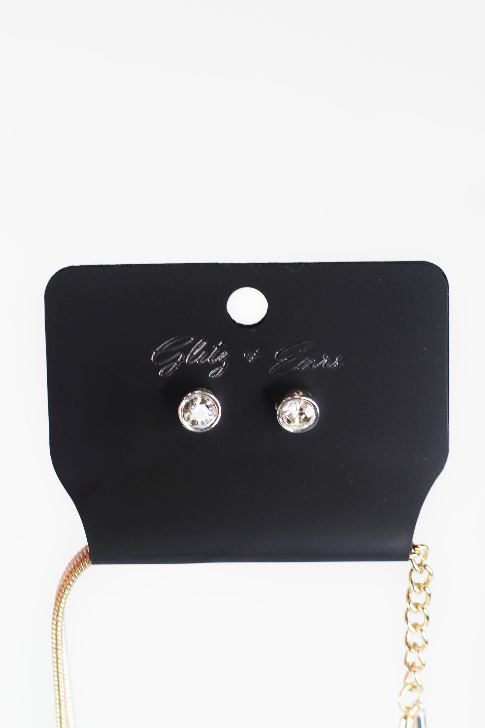 2 Tone Metal Rhinestone Statement Necklace