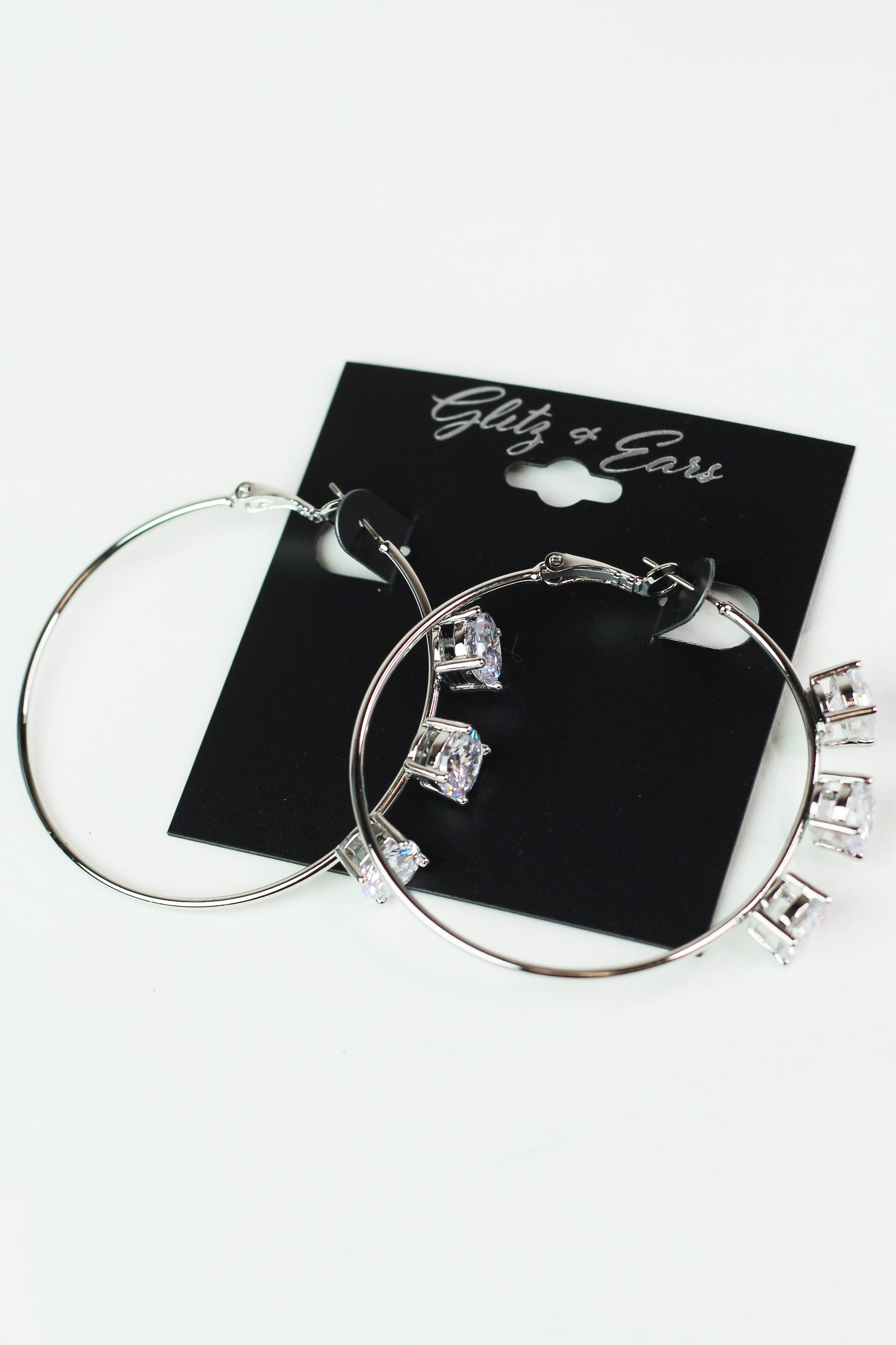 Spaced Large 3 Stone Hoop