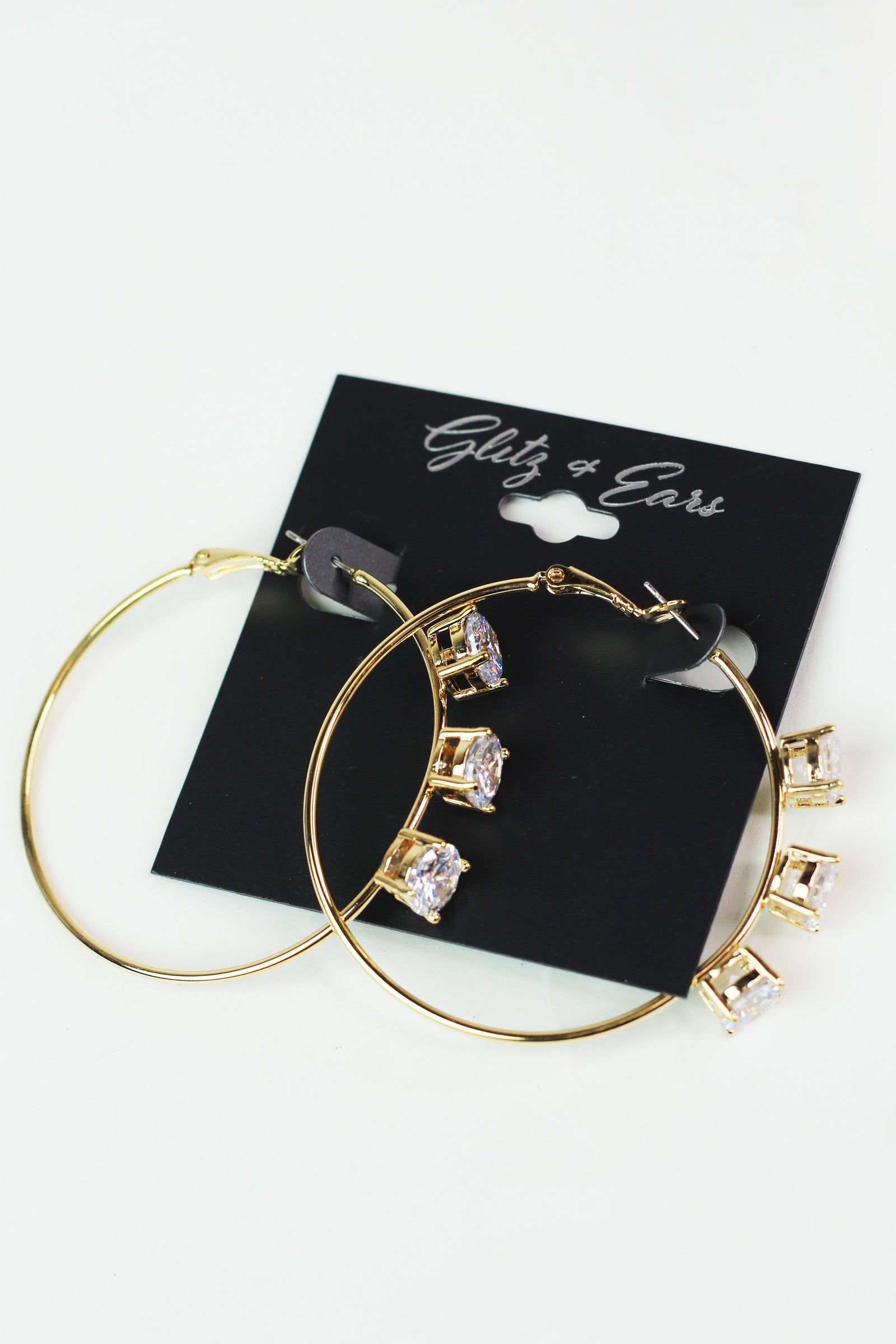 Spaced Large 3 Stone Hoop