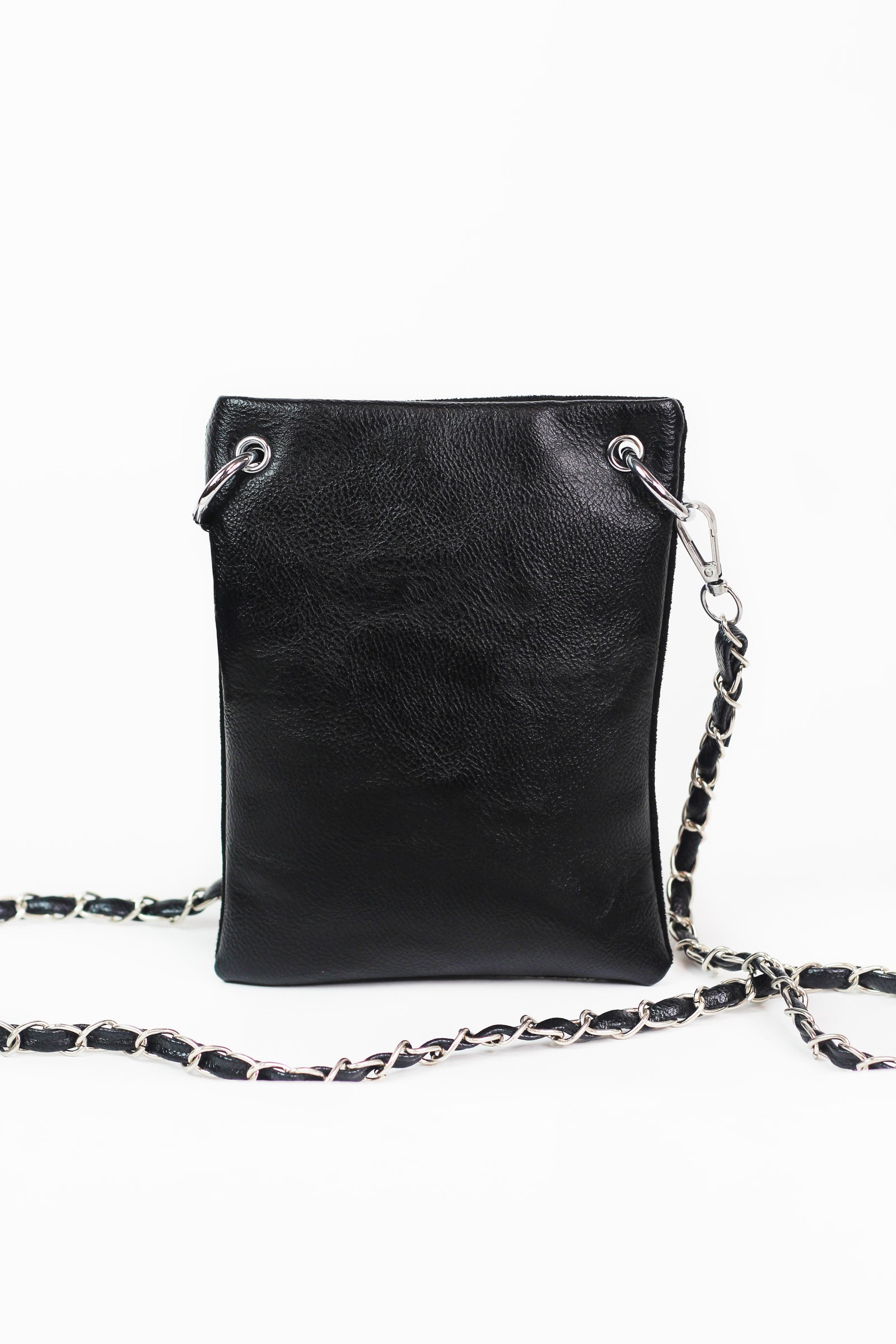 USA Flag Full Front Rhinestone Crossbody Pouch w/ Chain Strap