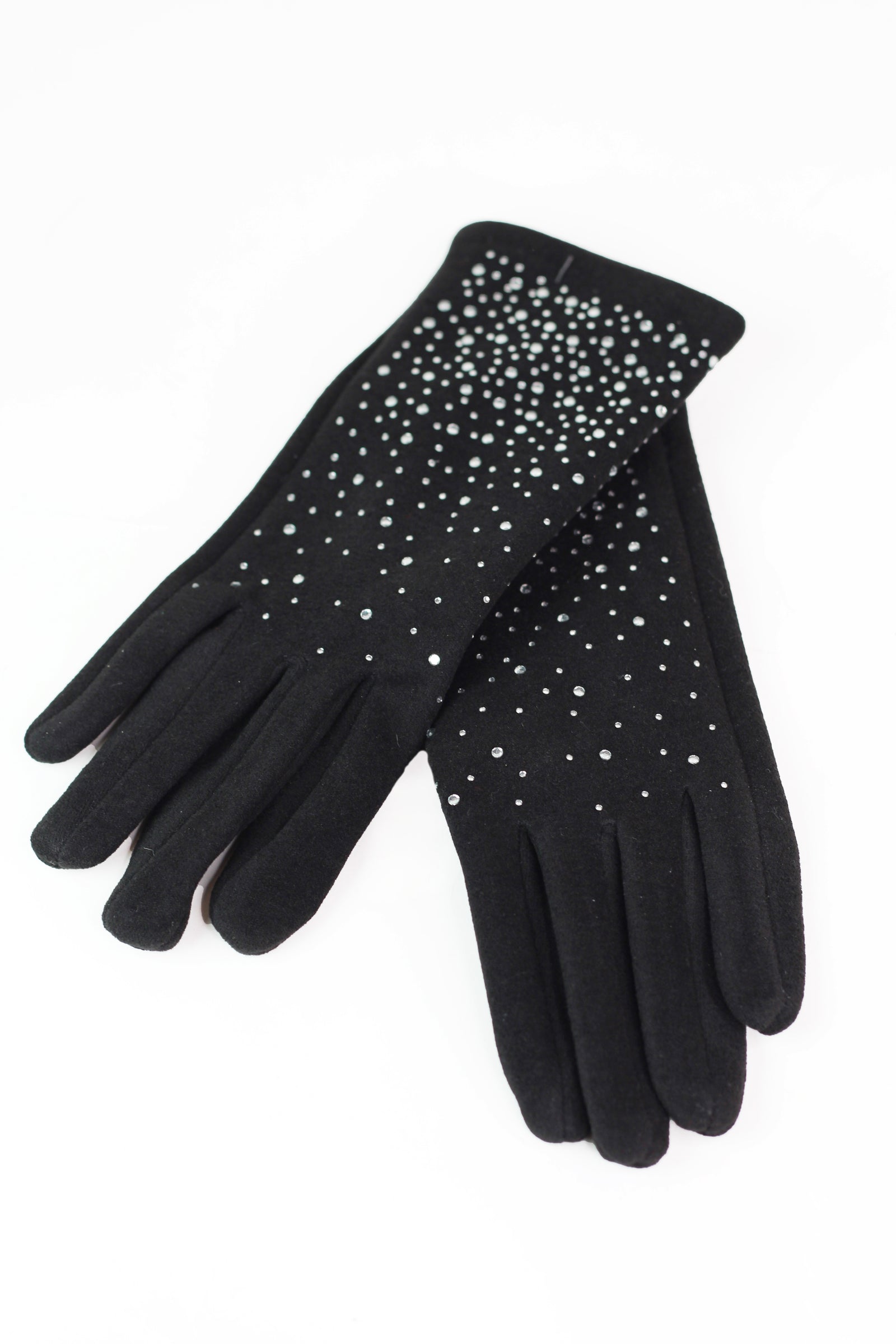 Rhinestone Scatter Smart Finger Gloves