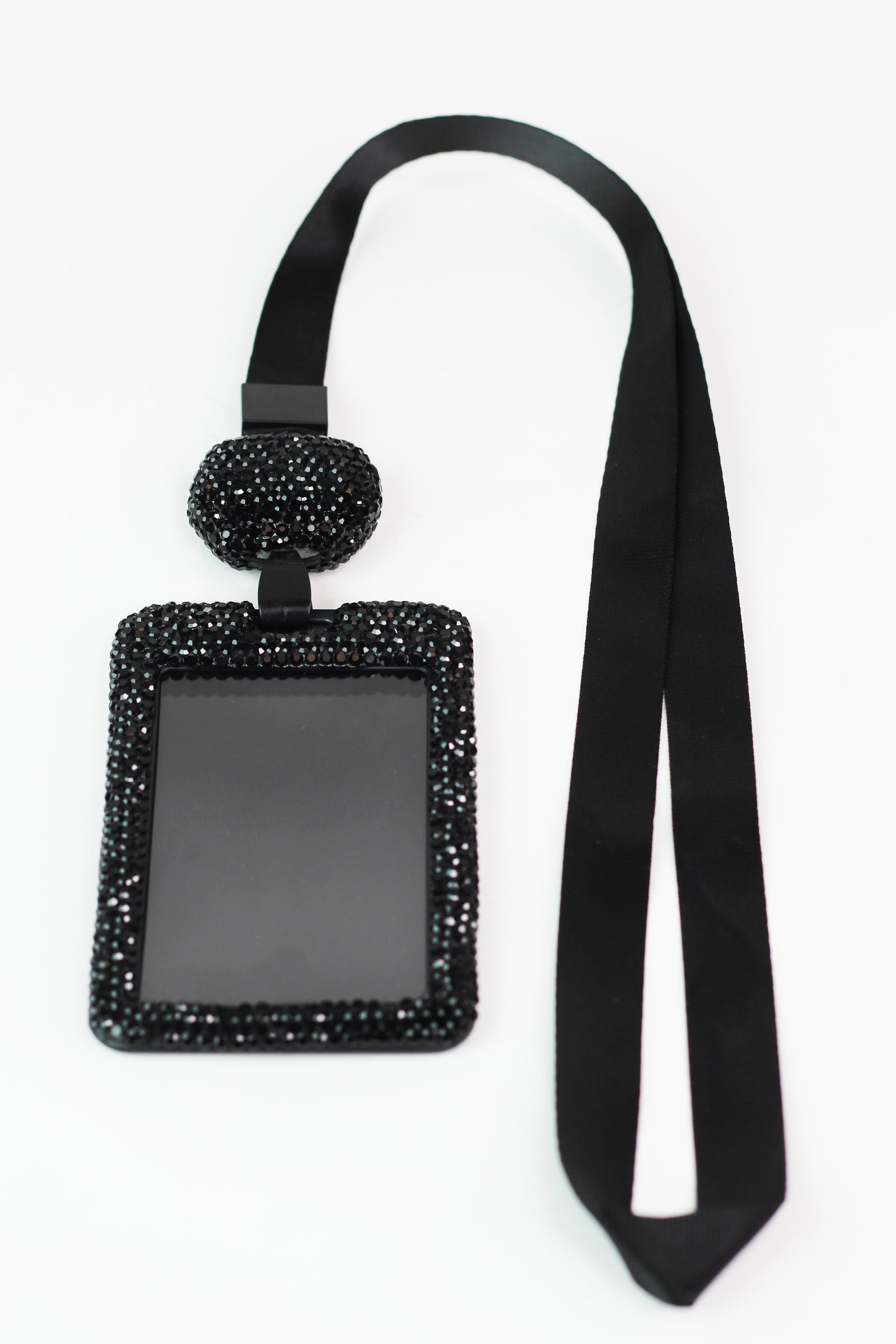 Rhinestone & Ribbon Lanyard Badge Holder