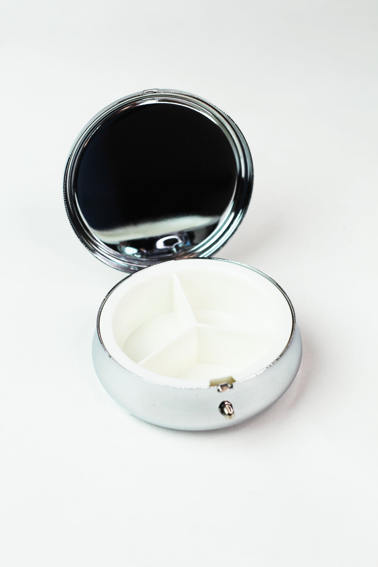 Medium Sized Round Rhinestone Pill Box