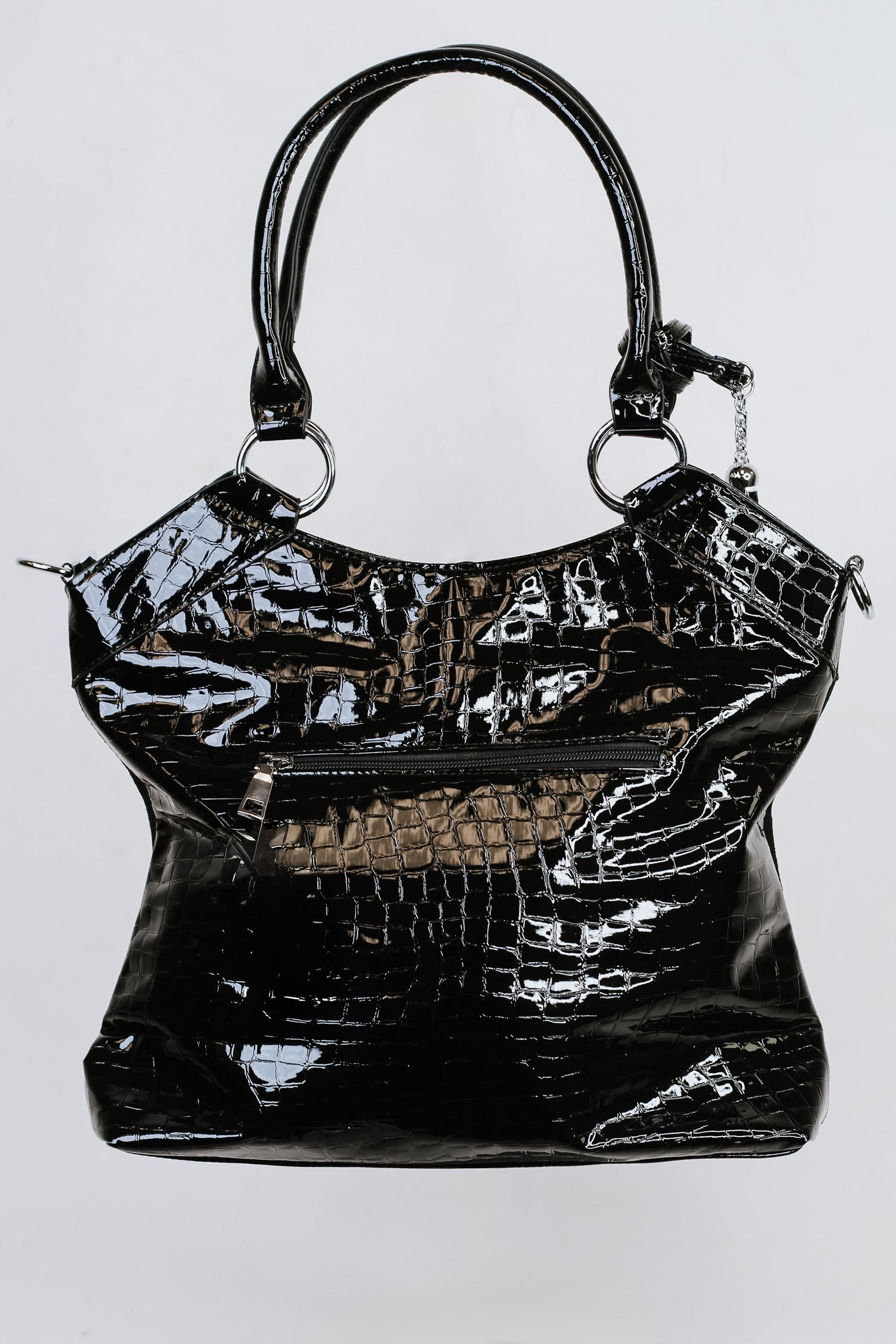 Double Handle & Tassel Rhinestone Front Purse