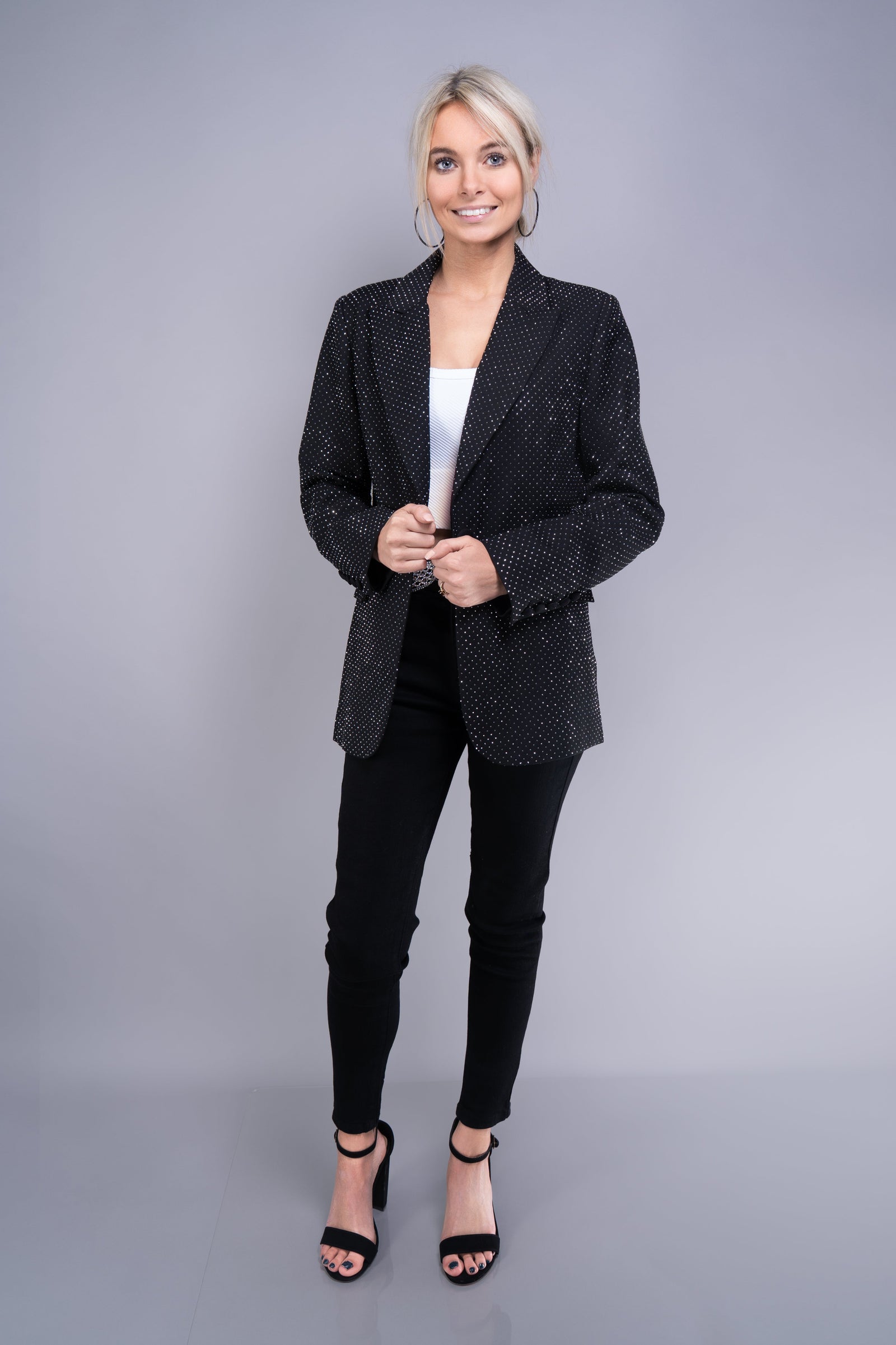 Rhinestone Embellished Blazer