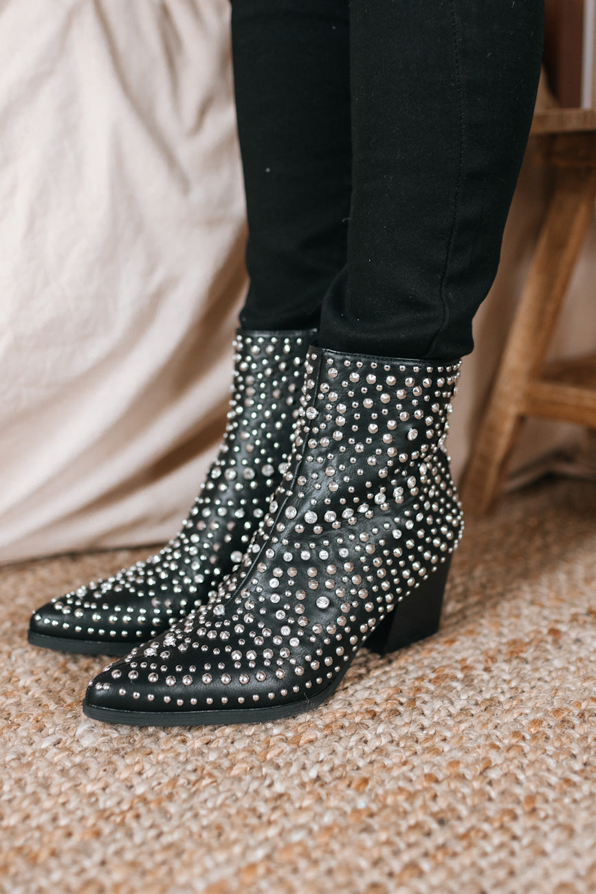 Studded & Diamond Stoned Short Boots (SALE)