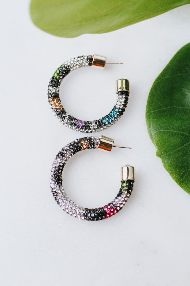 Medium All Rhinestone Hoop
