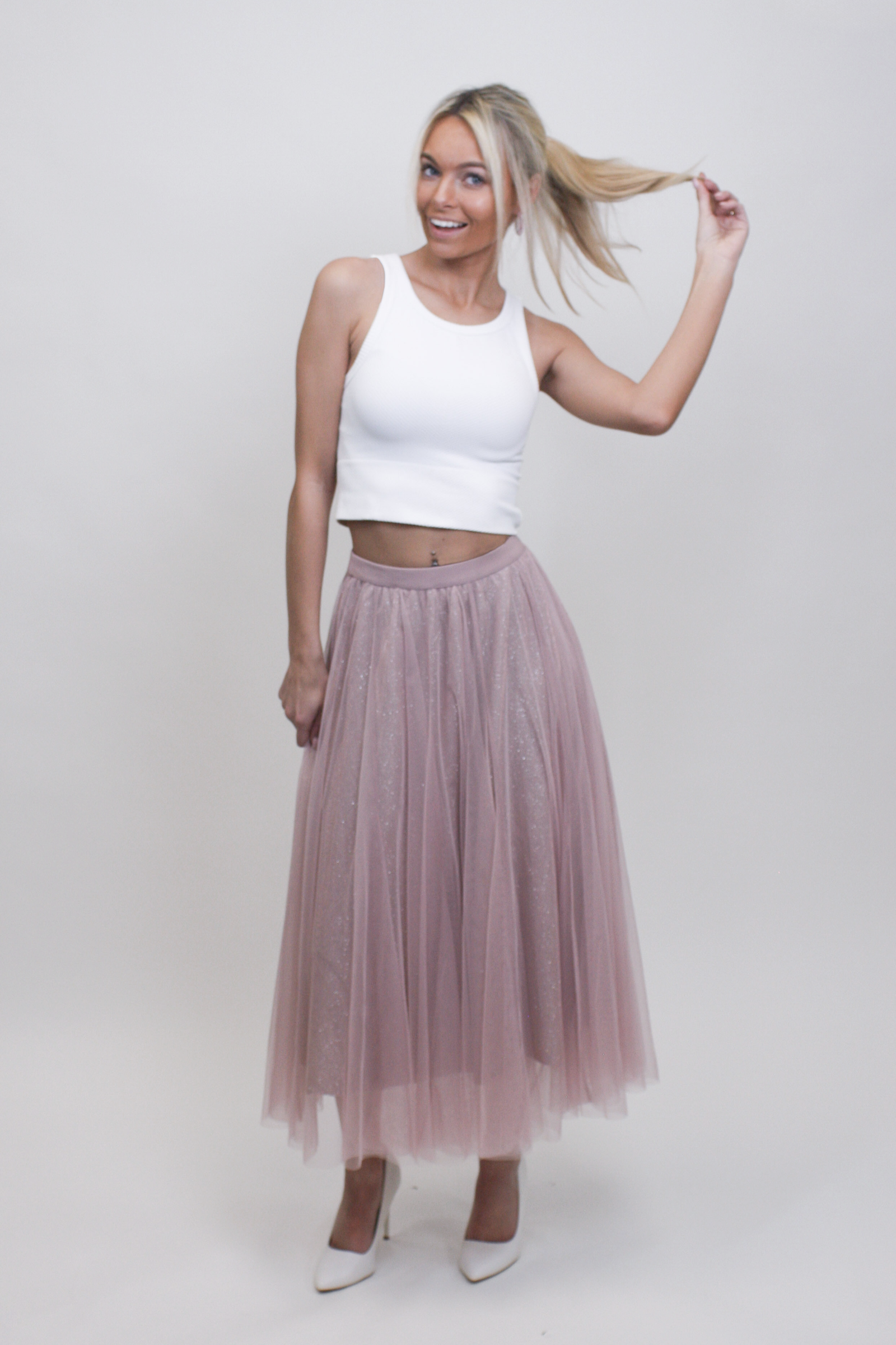 Sparkly Skirt w/ Tulle Overlay