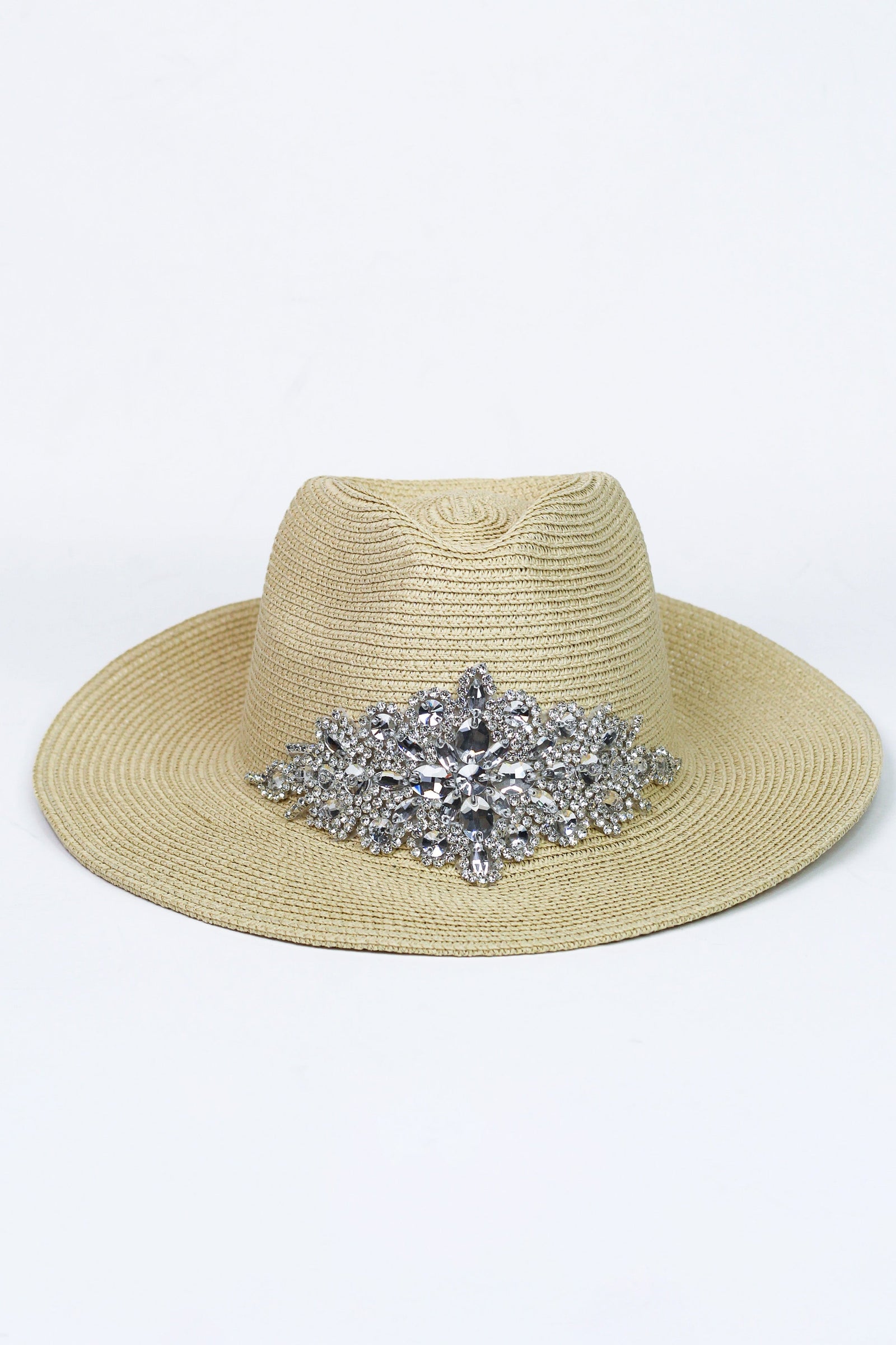 Rhinestone Applique Straw Cowboy Hat