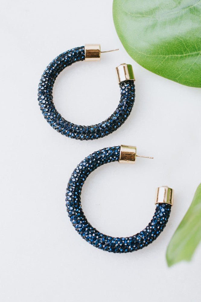 Medium All Rhinestone Hoop