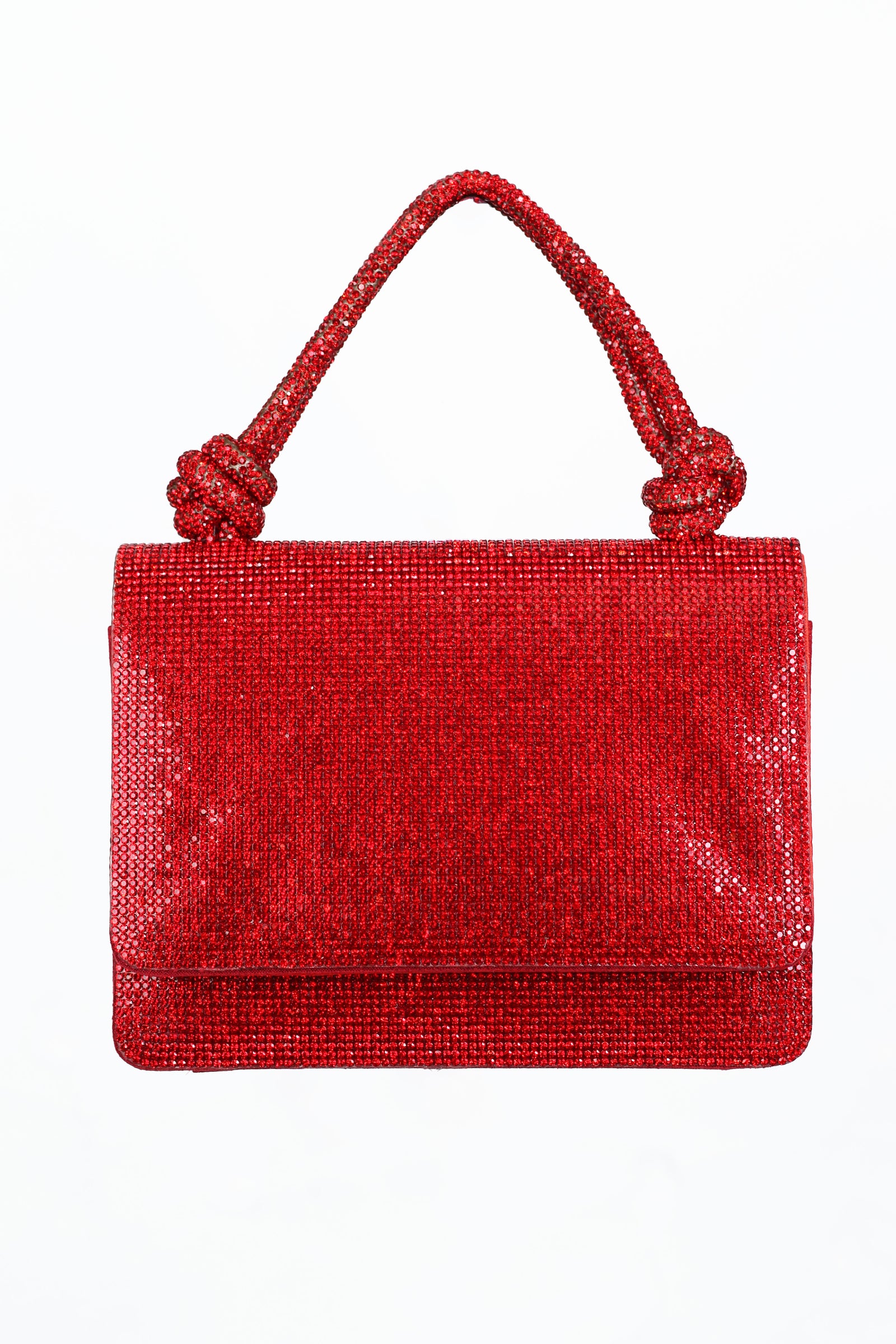 All Rhinestone Evening Clutch w/ Double Rope Handle - Glitz & Ears Boutique