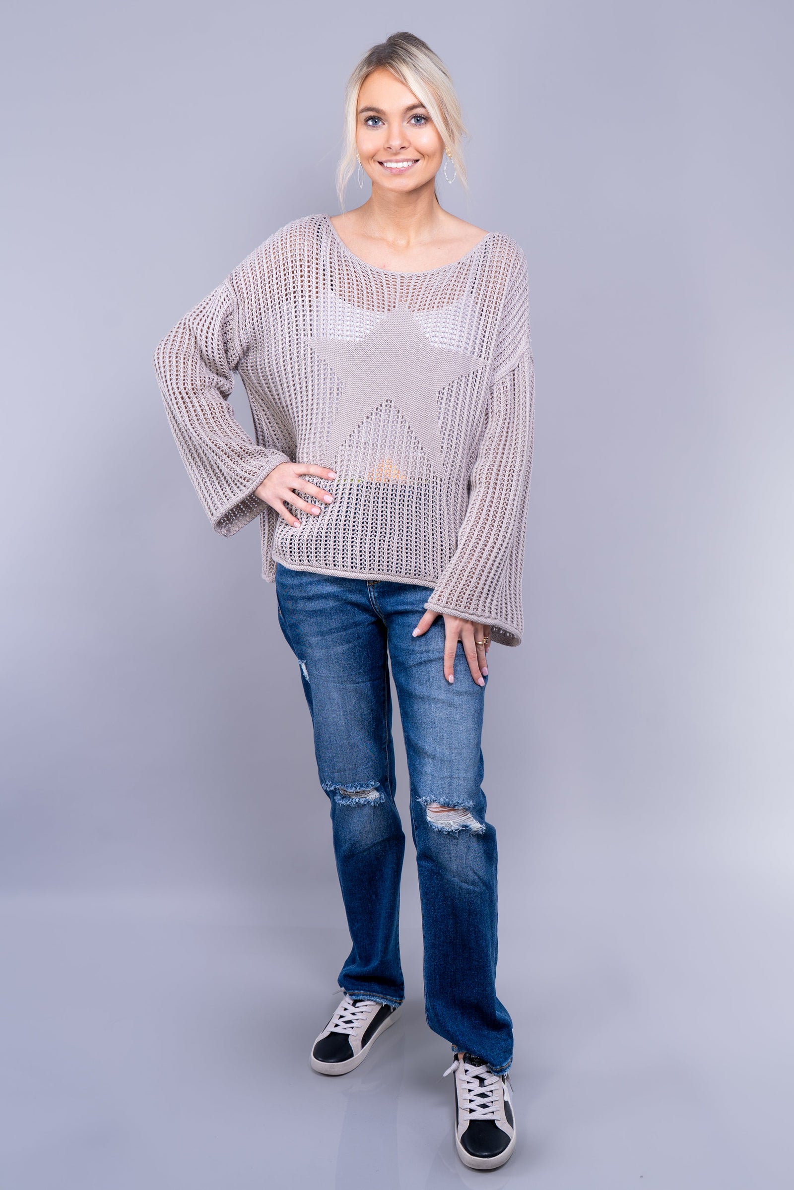 Crochet Sweater with Large Center Star (SALE)