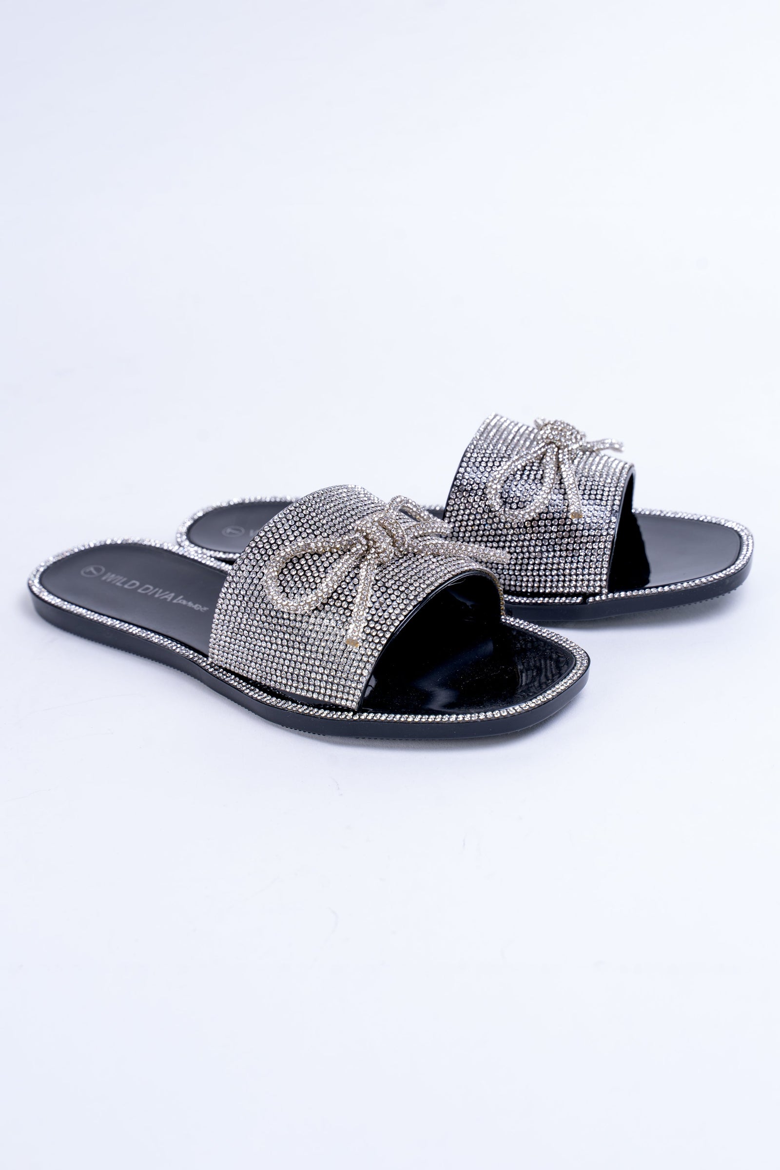 Rhinestone Flat PVC Sandal w/ Bow (SALE)