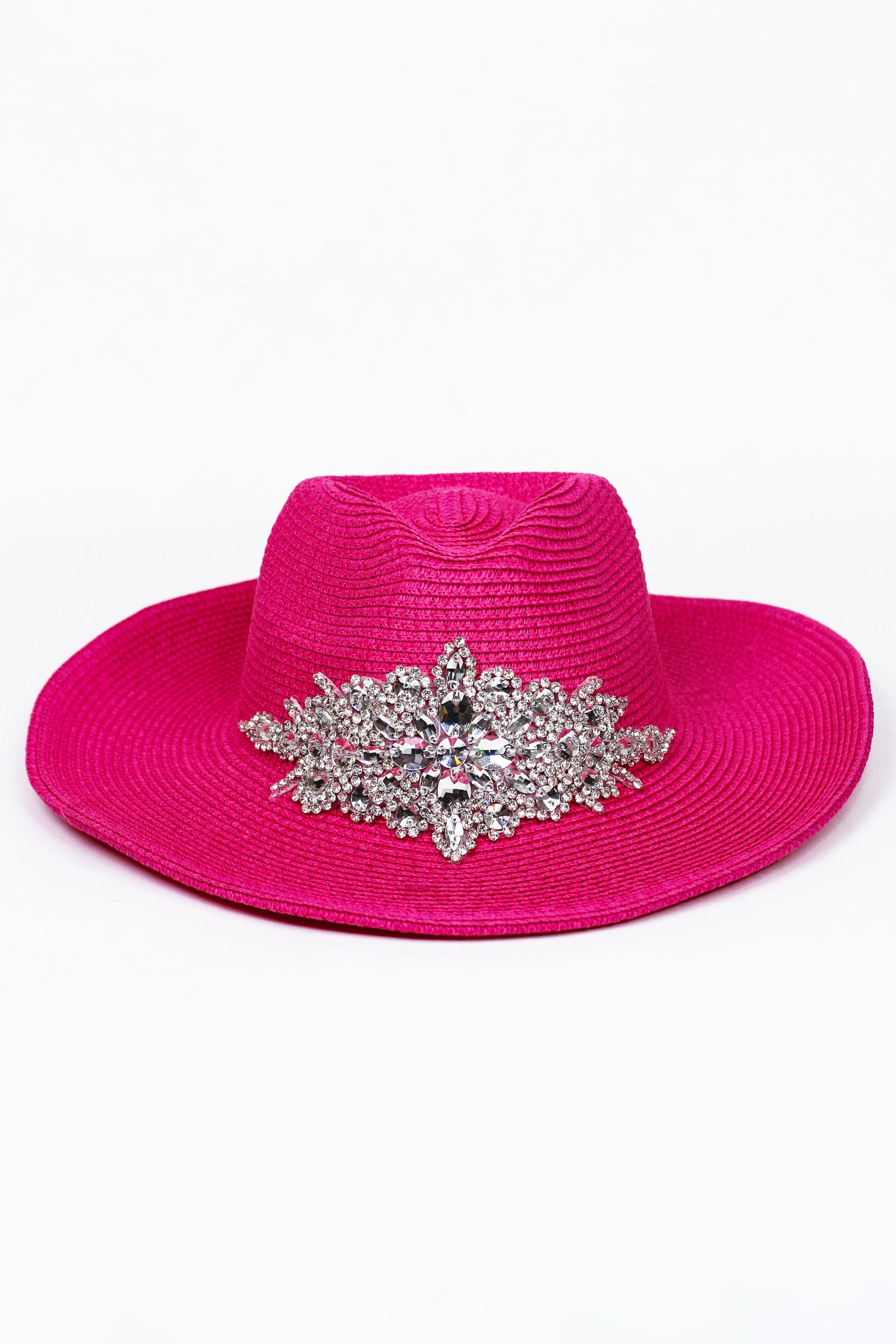 Rhinestone Applique Straw Cowboy Hat