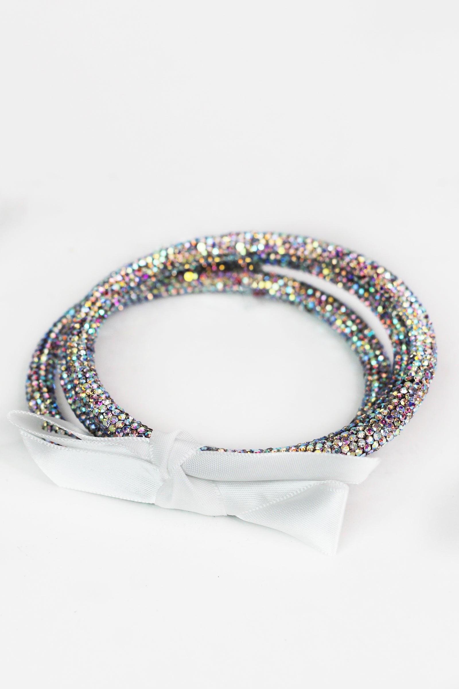 3 All Rhinestone Bangle Bow Bracelet