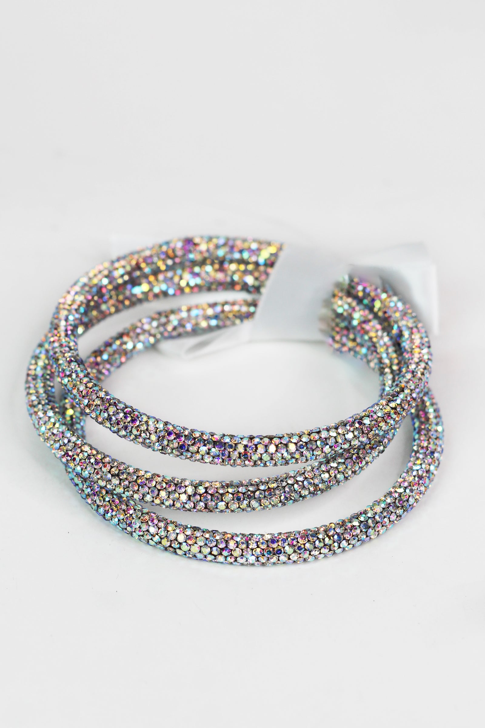 3 All Rhinestone Bangle Bow Bracelet