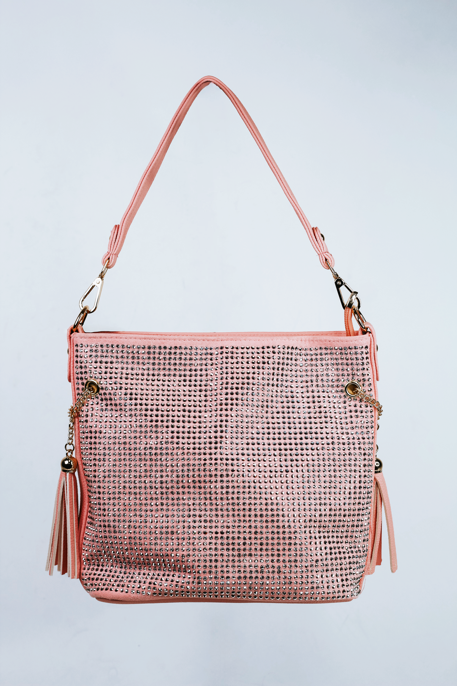 Rhinestone Front Purse w/ Side Tassels