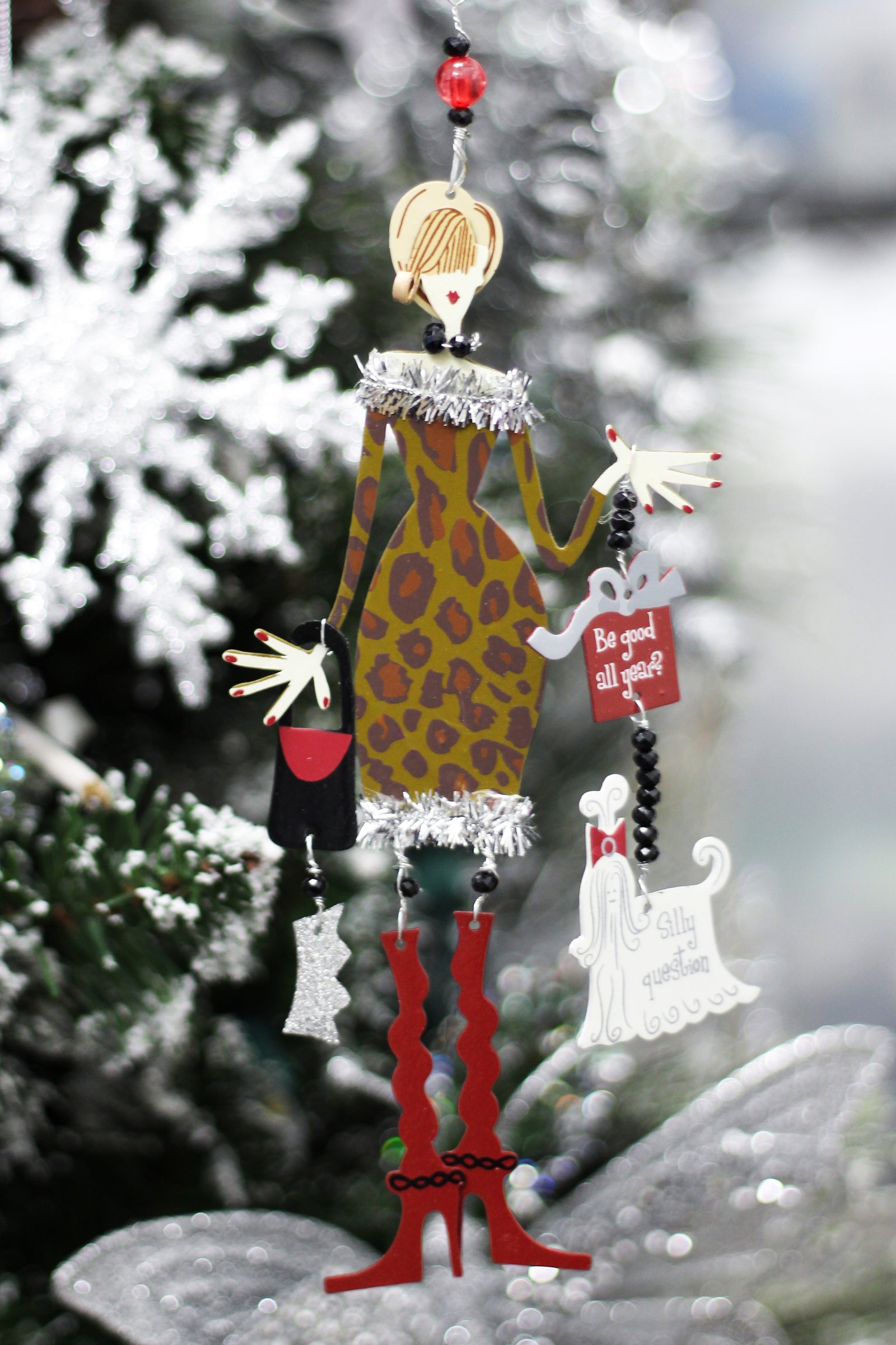 "Be Good" Stylish Lady Metal Christmas Ornament