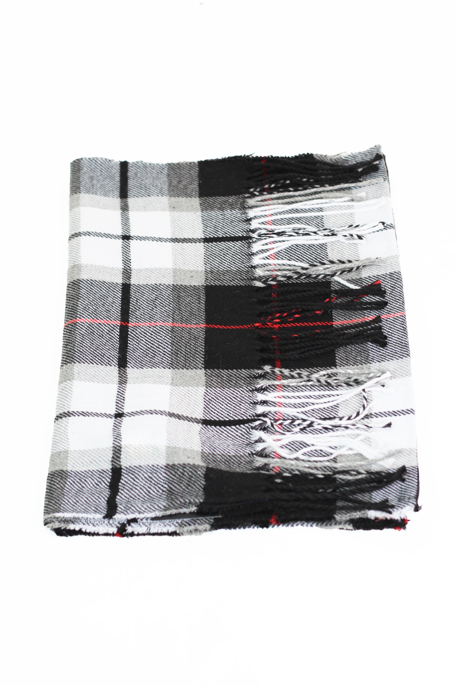Plaid Tassel Fashion Scarf