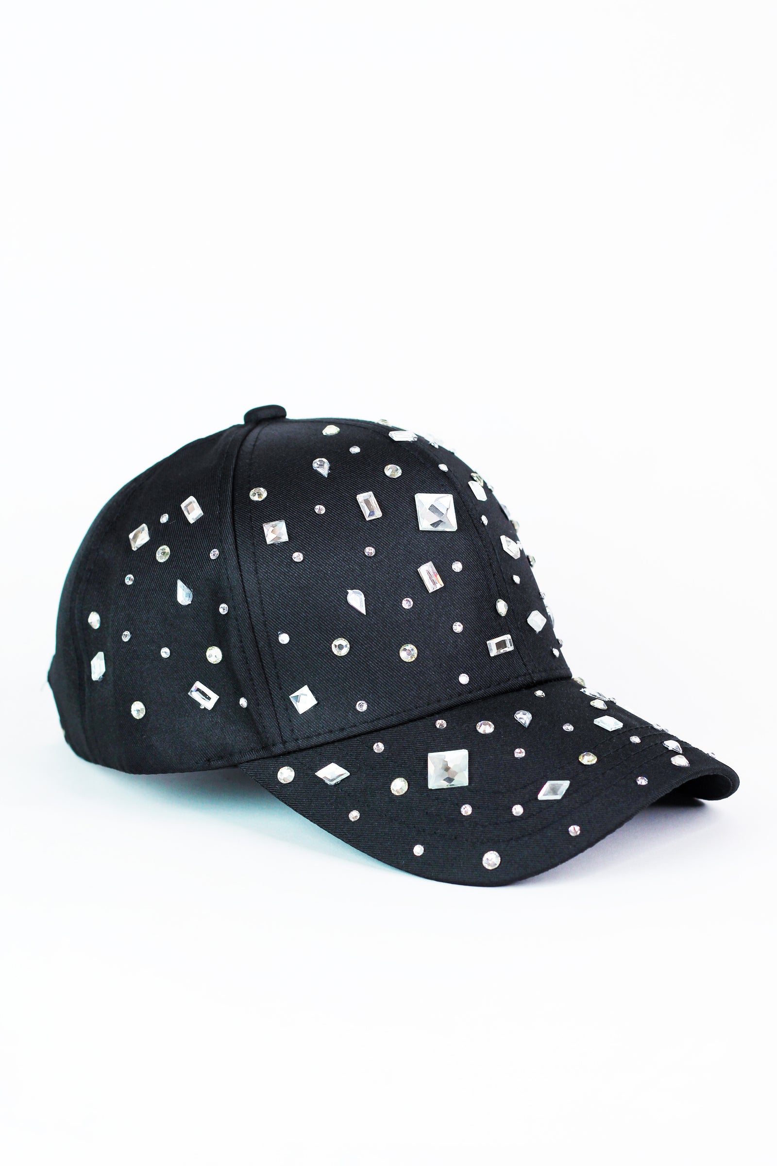 Scattered Multi Sized Rhinestone Cap