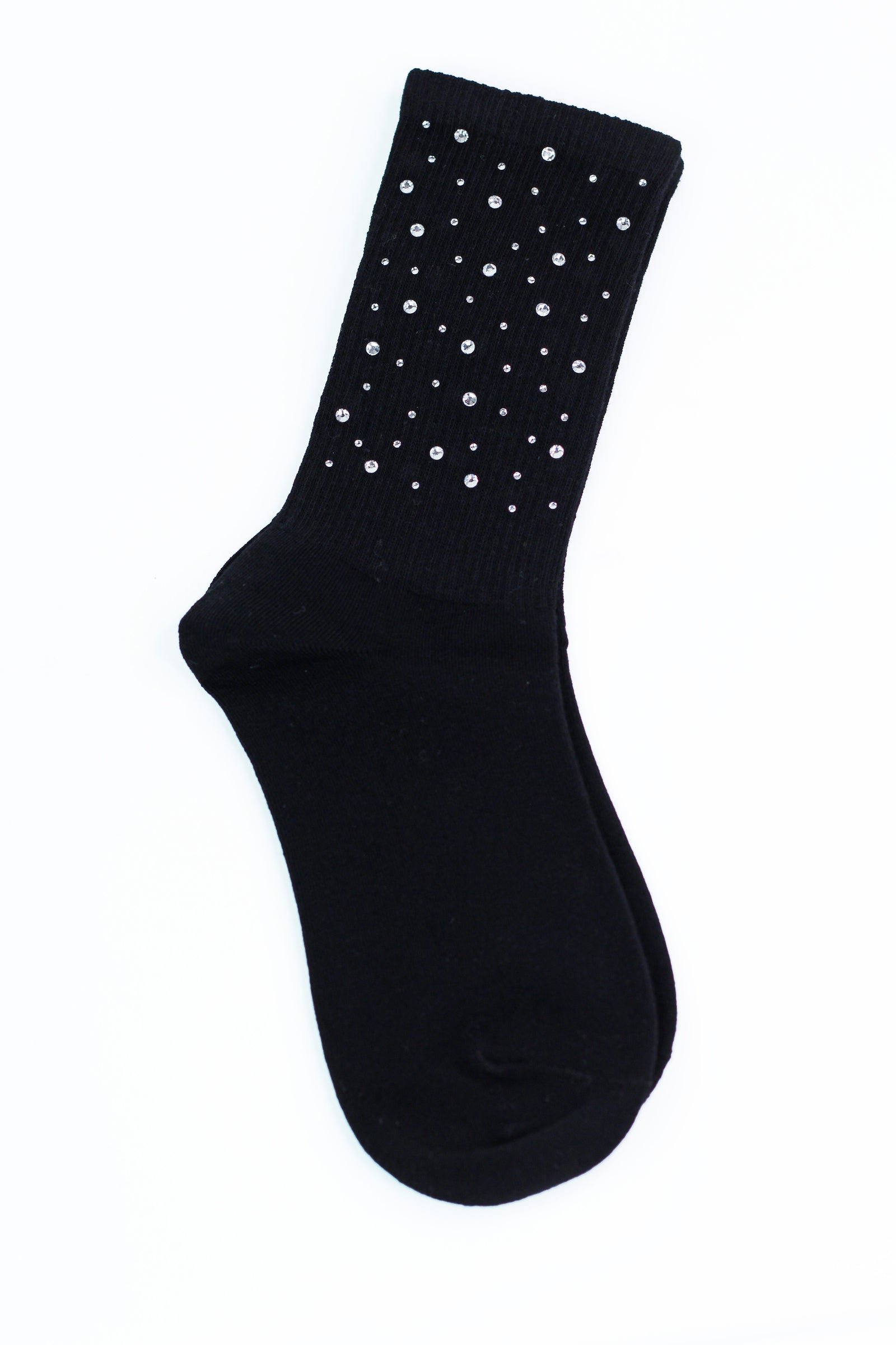 Scattered Rhinestone Ribbed Crew Socks - Glitz & Ears Boutique