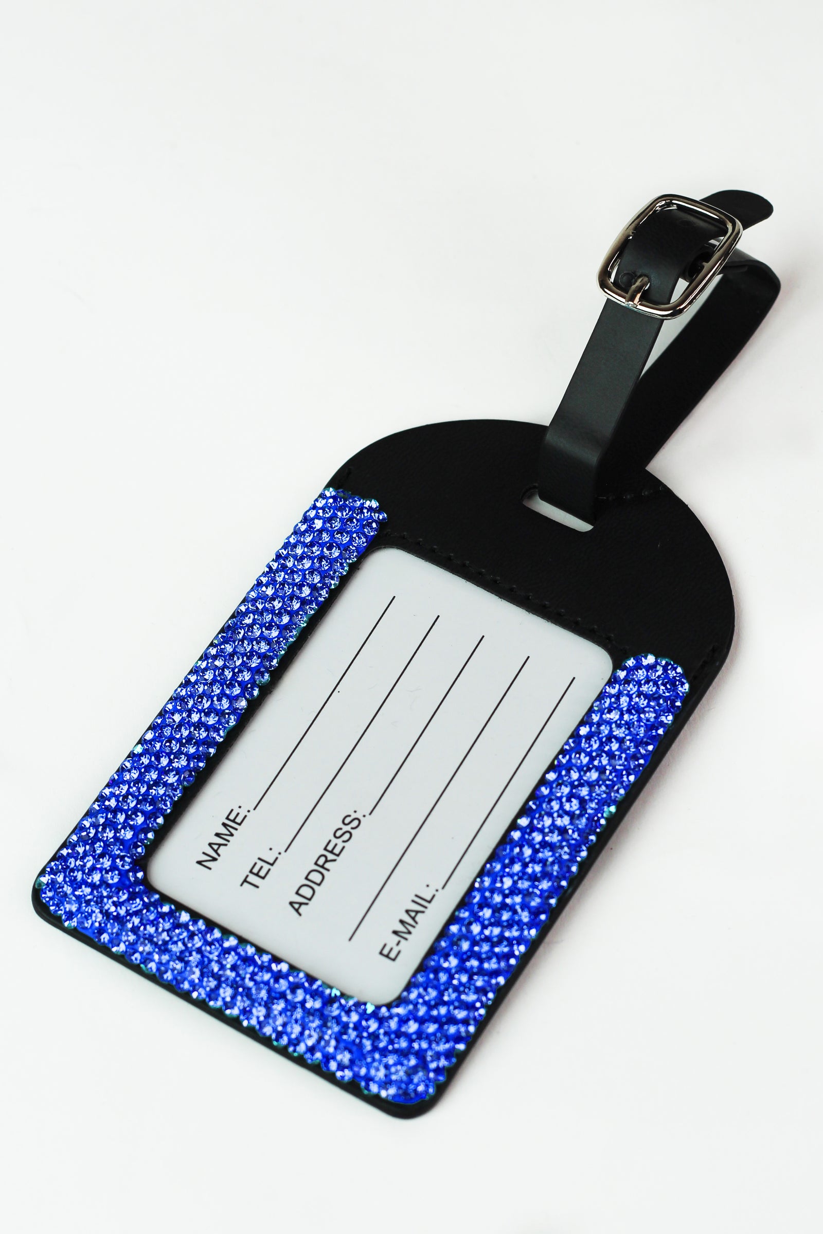 Rhinestone Trimmed Rounded Top Luggage Tag