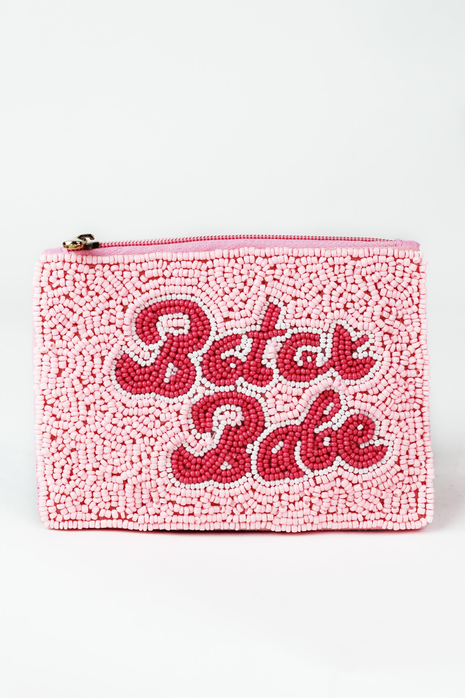 Beaded Zippered Coin Pouch