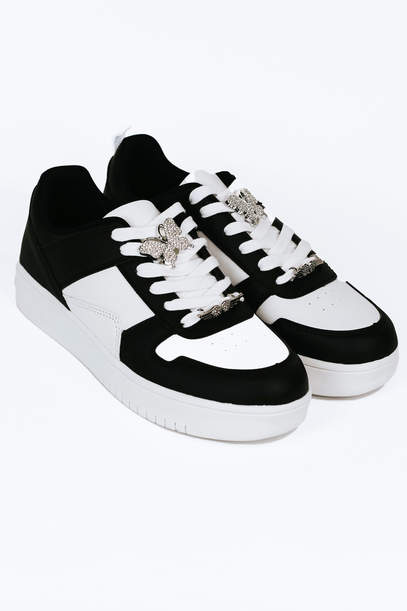 Black & White Sneaker w/ Butterfly & Wing Accent