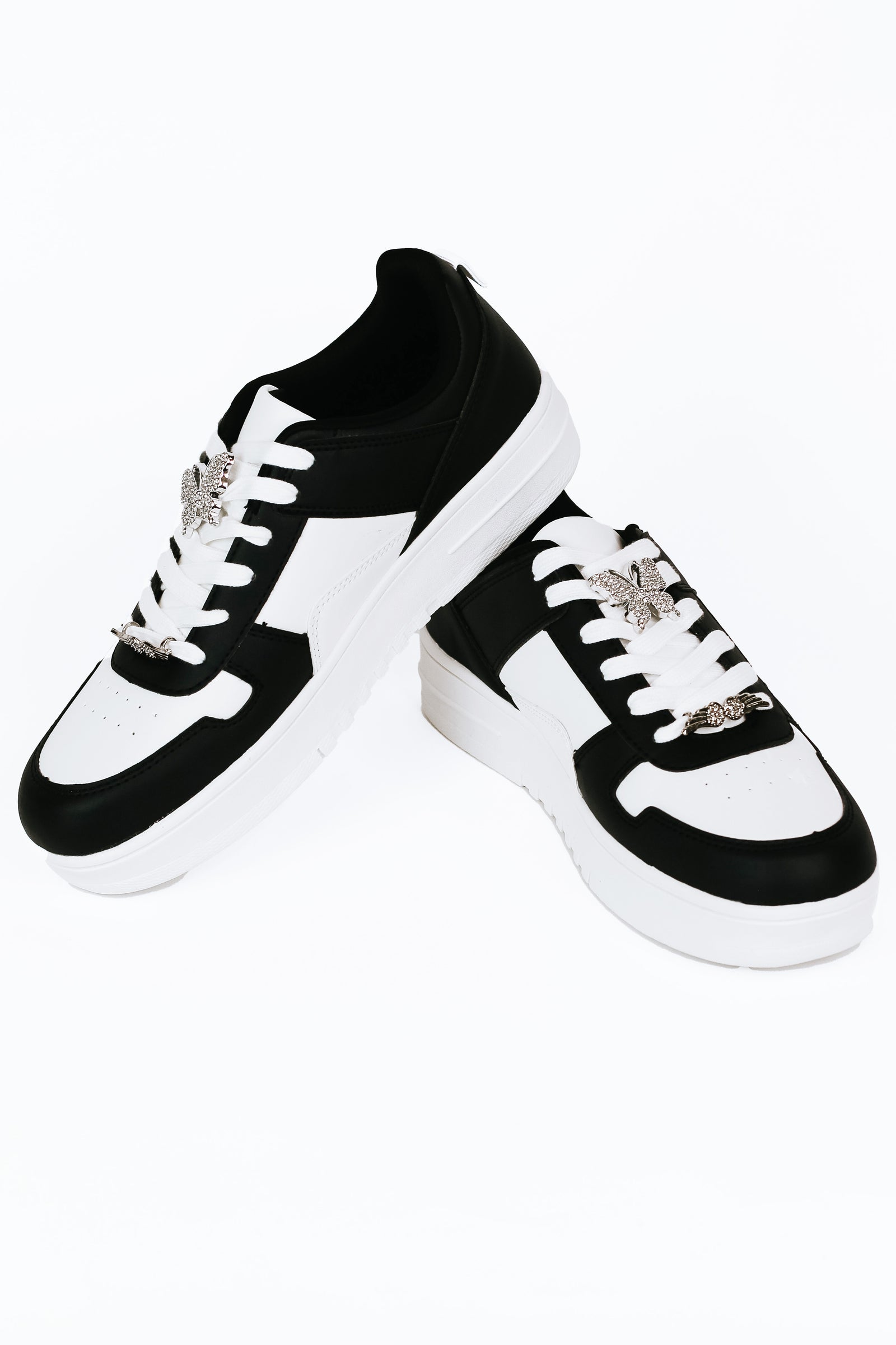 Black & White Sneaker w/ Butterfly & Wing Accent