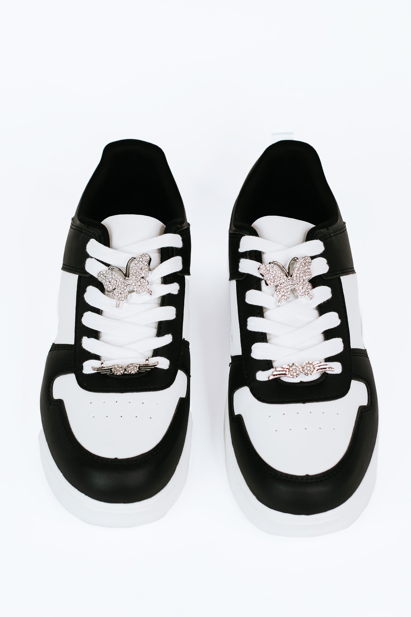 Black & White Sneaker w/ Butterfly & Wing Accent