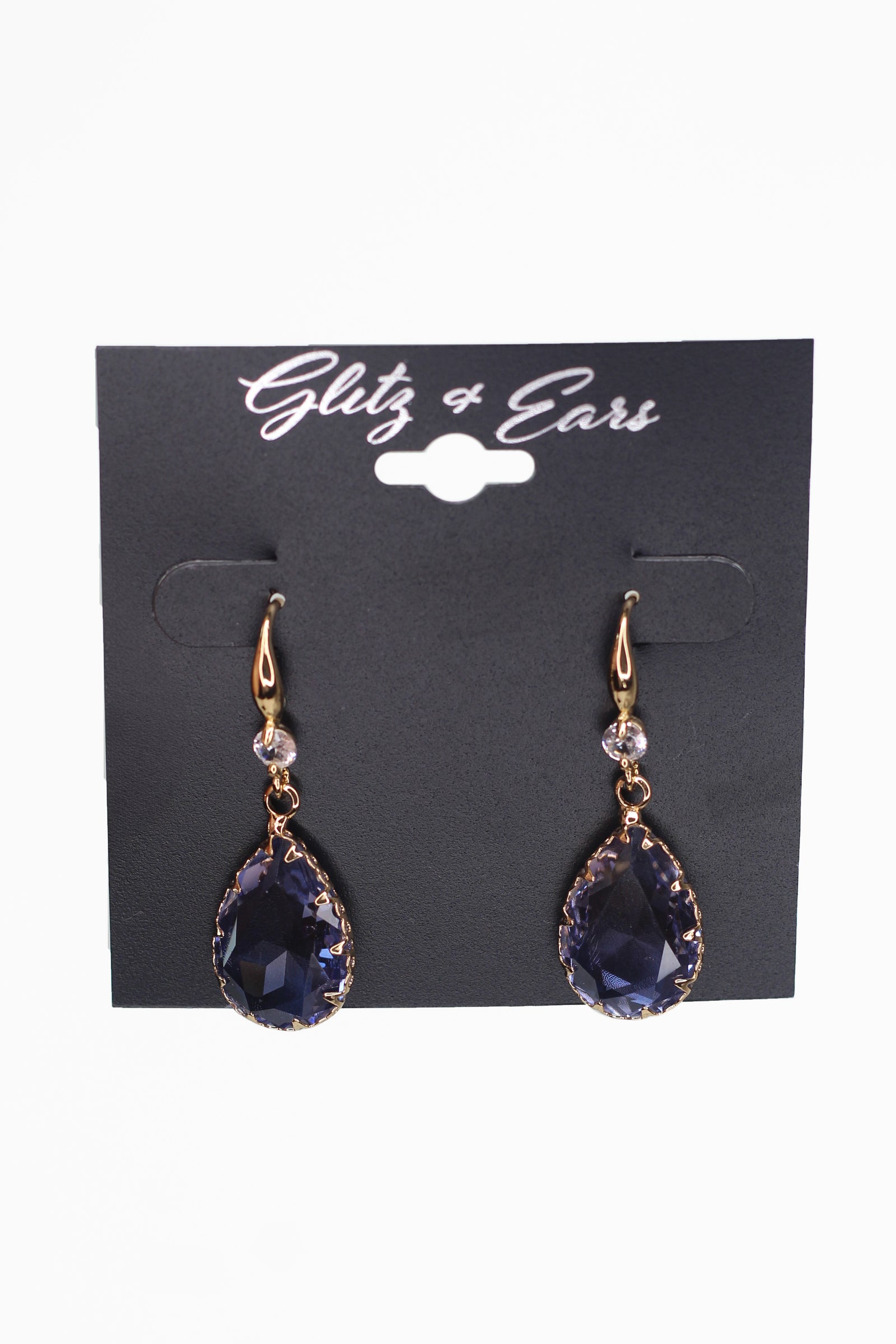Rhinestone & Two Tone Teardrop Earrings