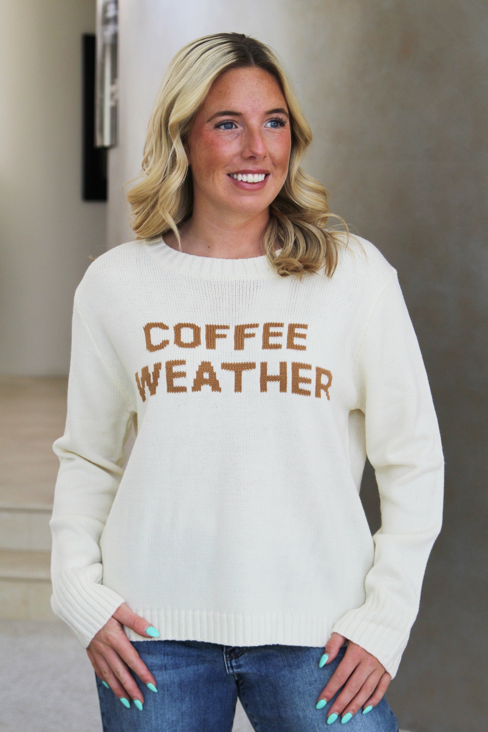 "Coffee Weather" Crewneck Sweater