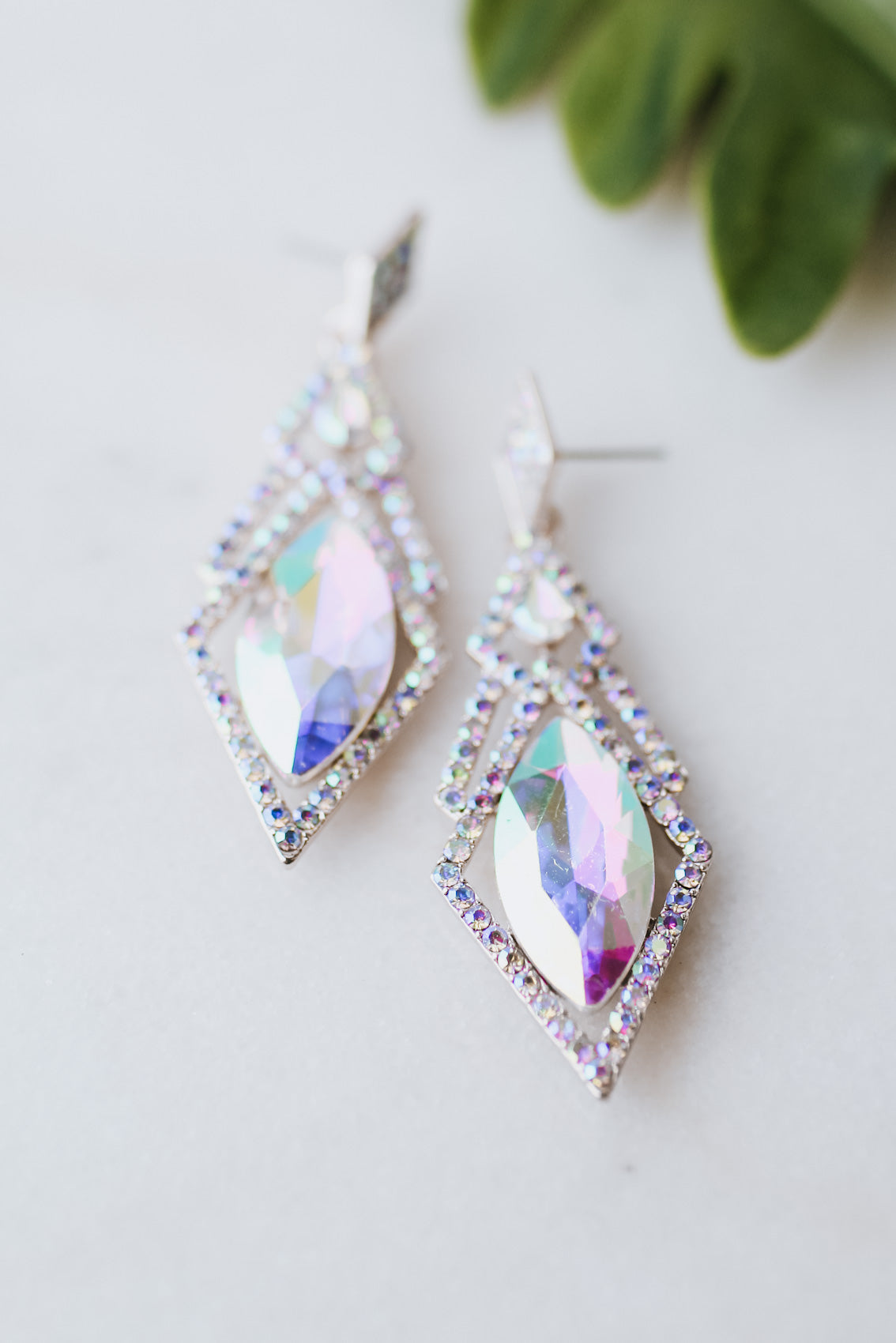 Large Almond Diamond Chandelier Earring - Glitz & Ears Boutique