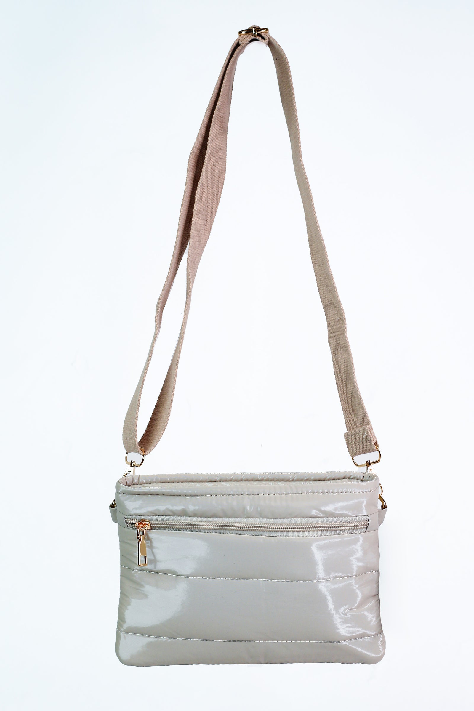 Quilted Crossbody Bag w/ Zip Compartments