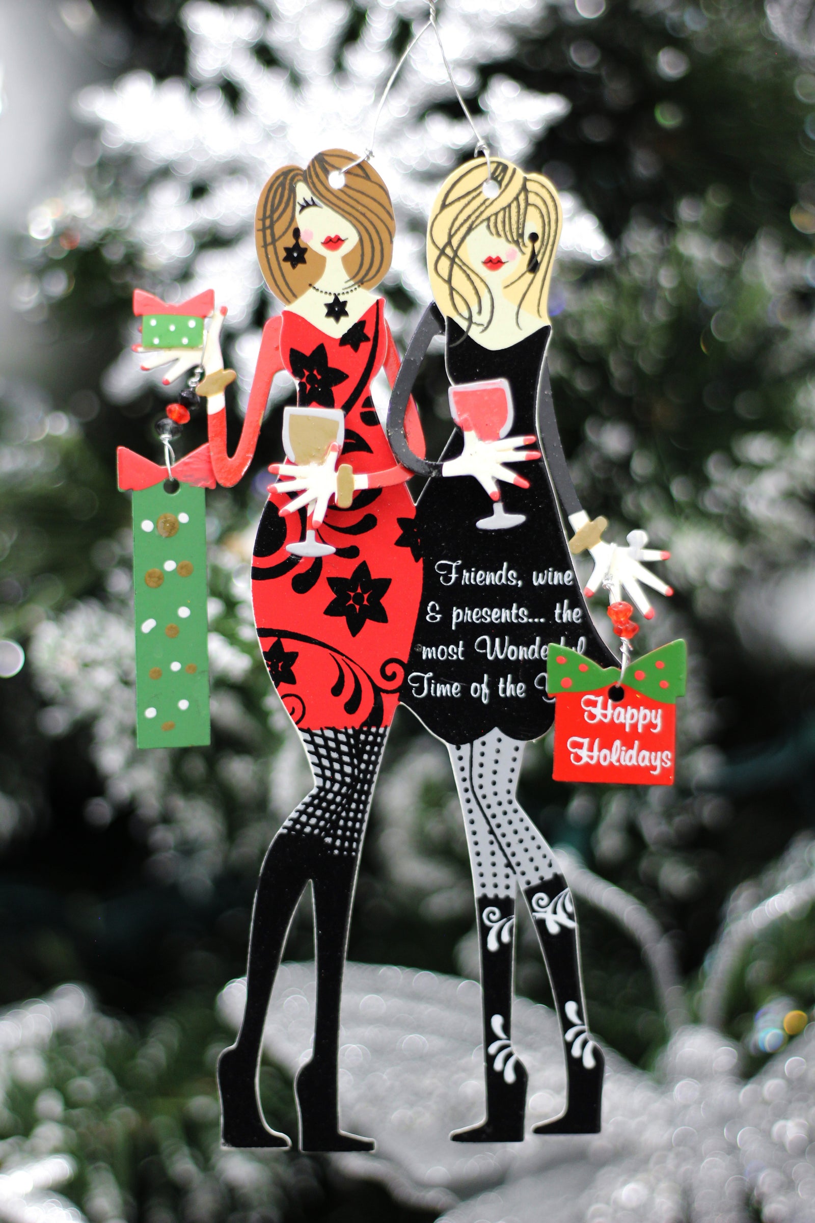 "Wine & Presents" Christmas Wine Charm & Magnet