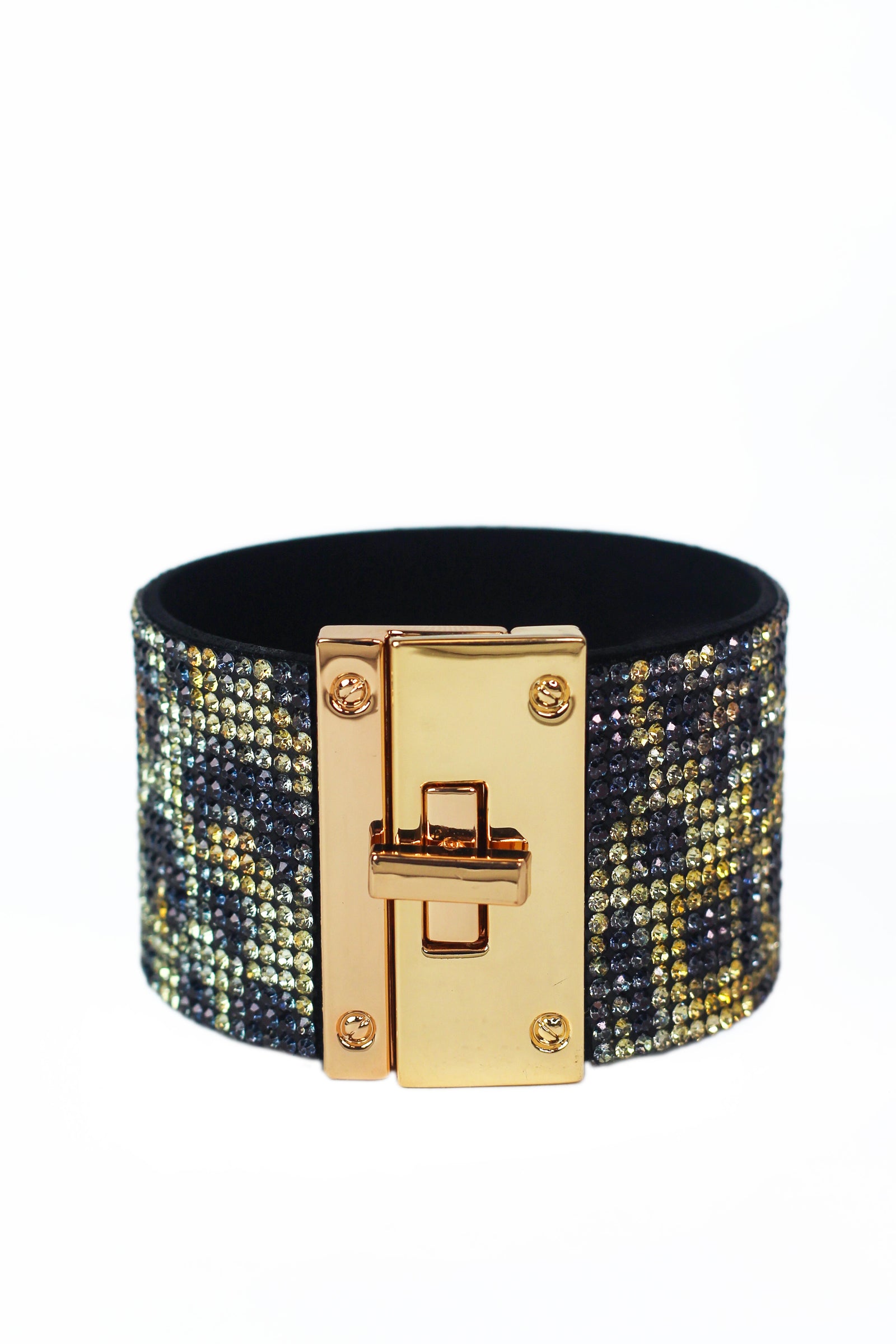 All Rhinestone Twist Clasp Bracelet