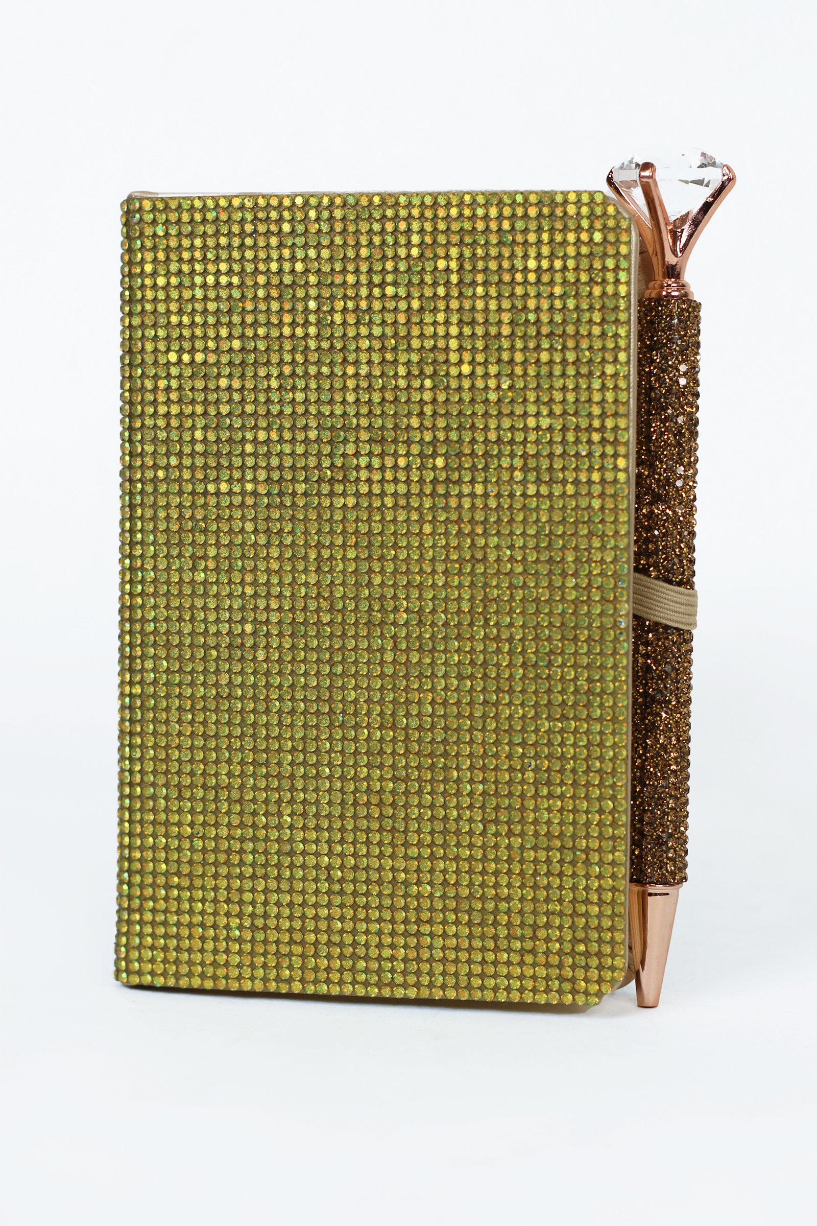 Rhinestone Covered Pocket Notebook & Crystal Pen Set