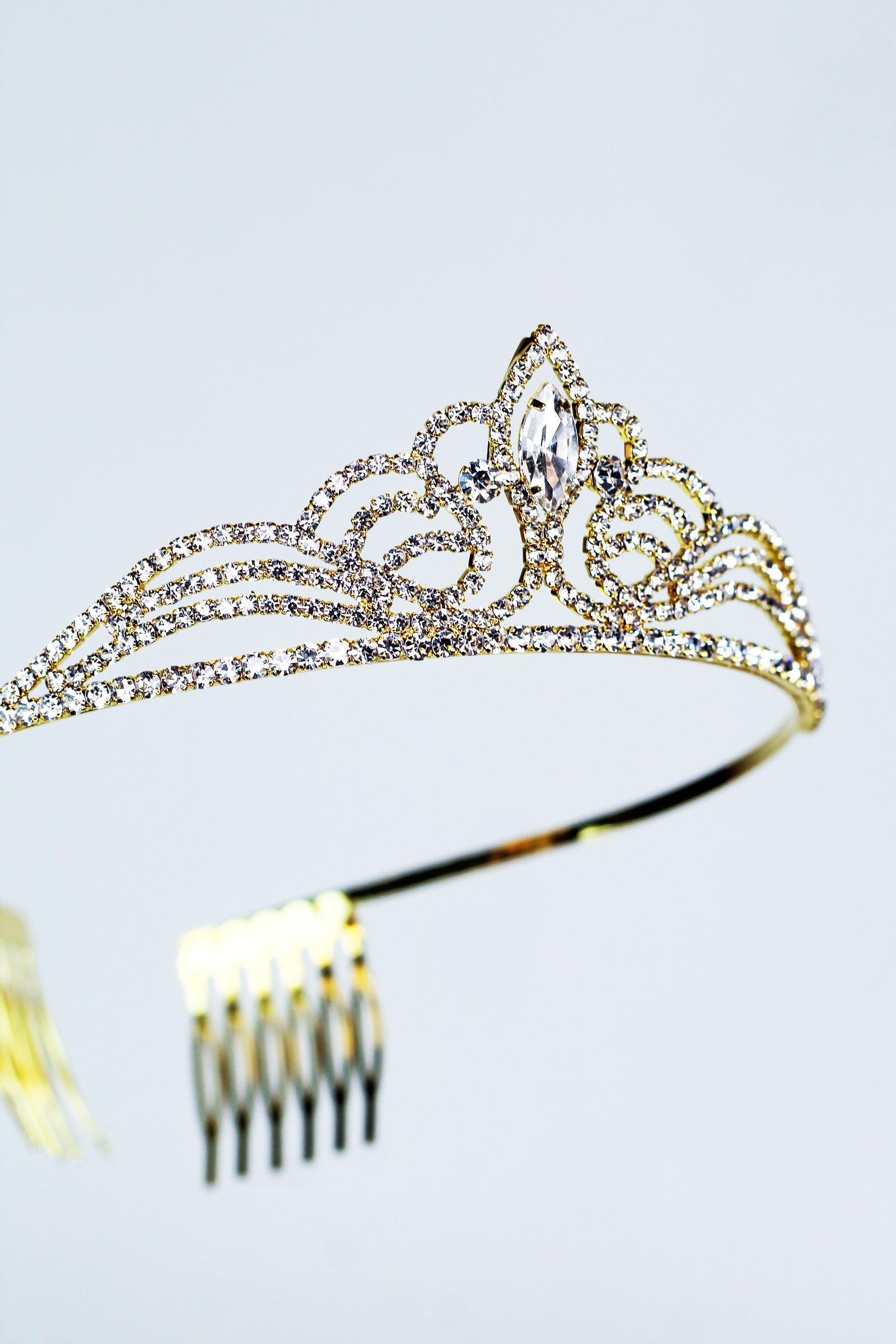 Rhinestone Waves w/ Marquis Center Tiara