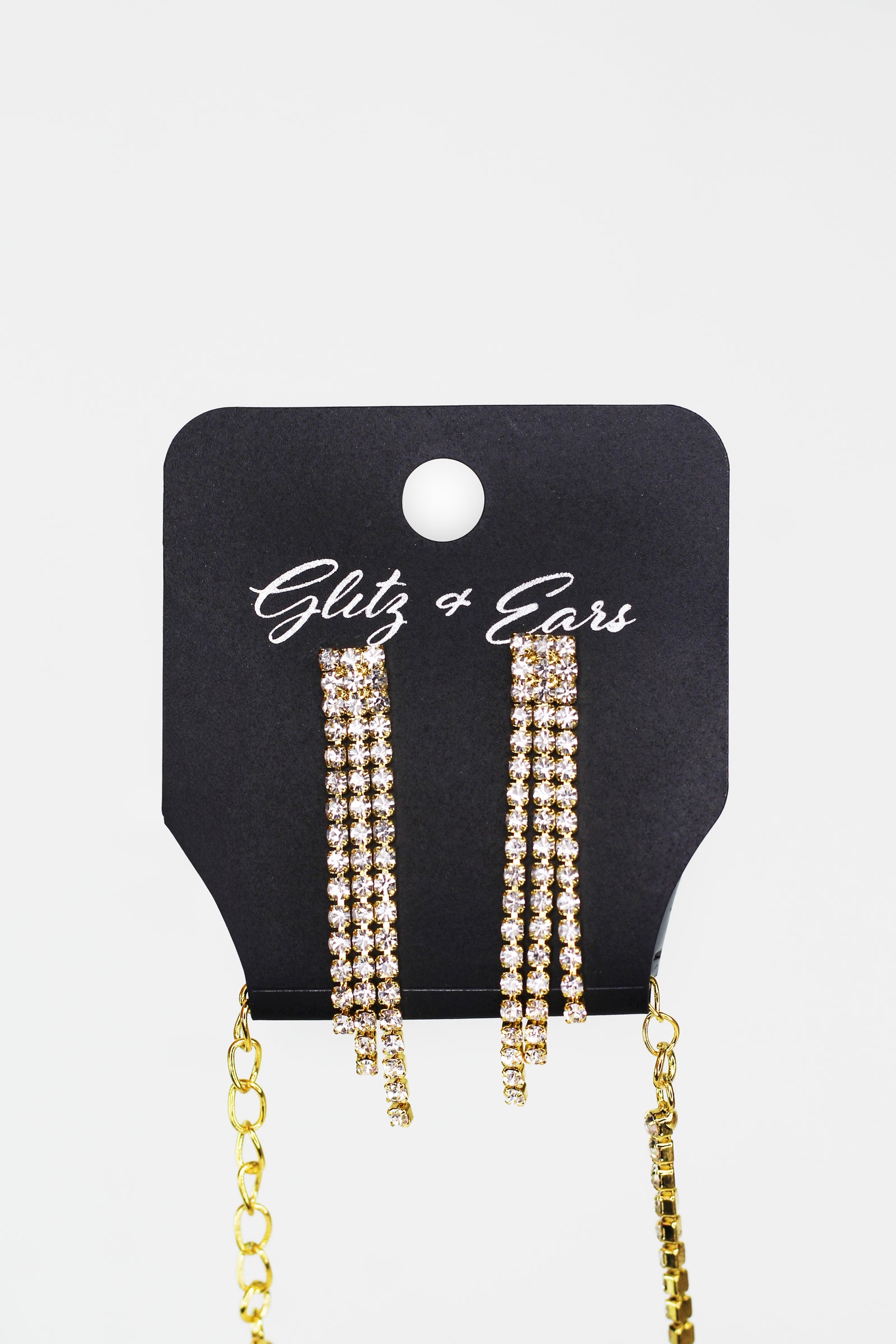 V-Shaped Thin Stand Rhinestone Necklace Set - Glitz & Ears Boutique