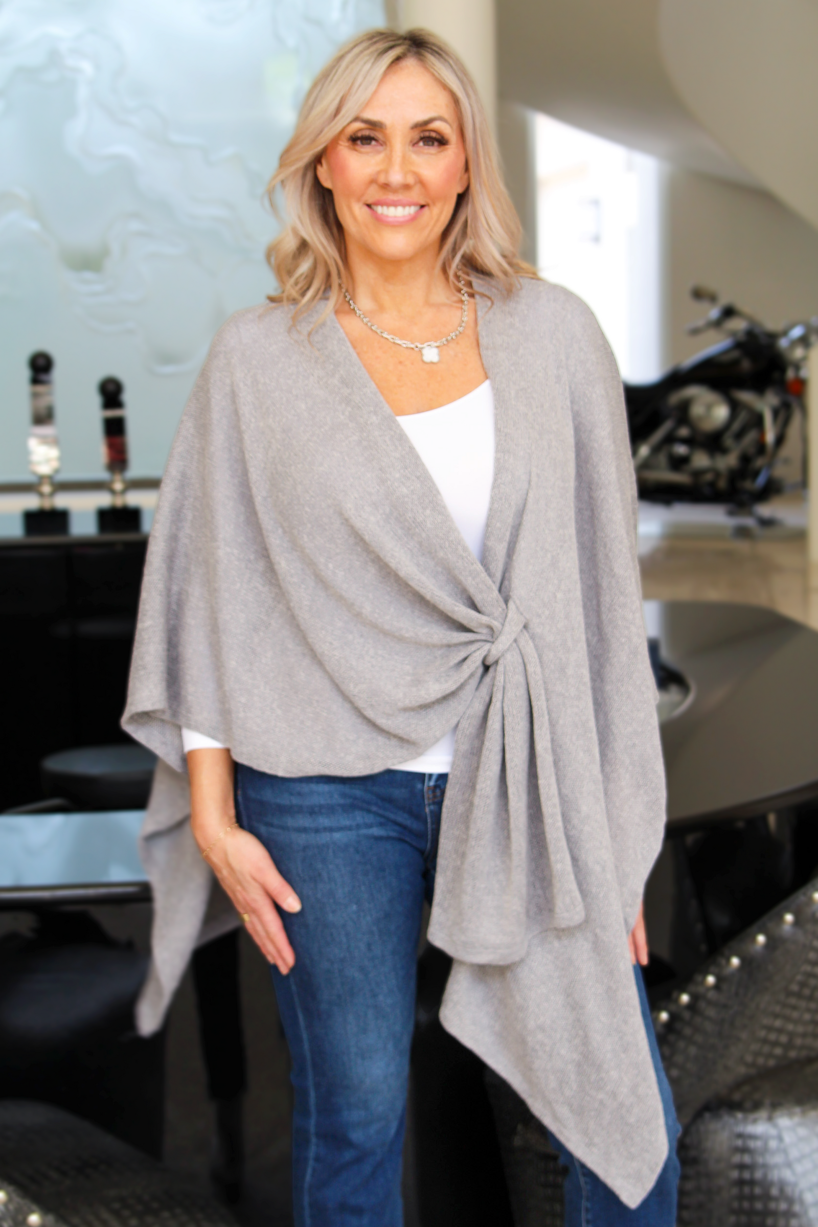 Knit Wrap w/ Front Loop Closure - Glitz & Ears Boutique