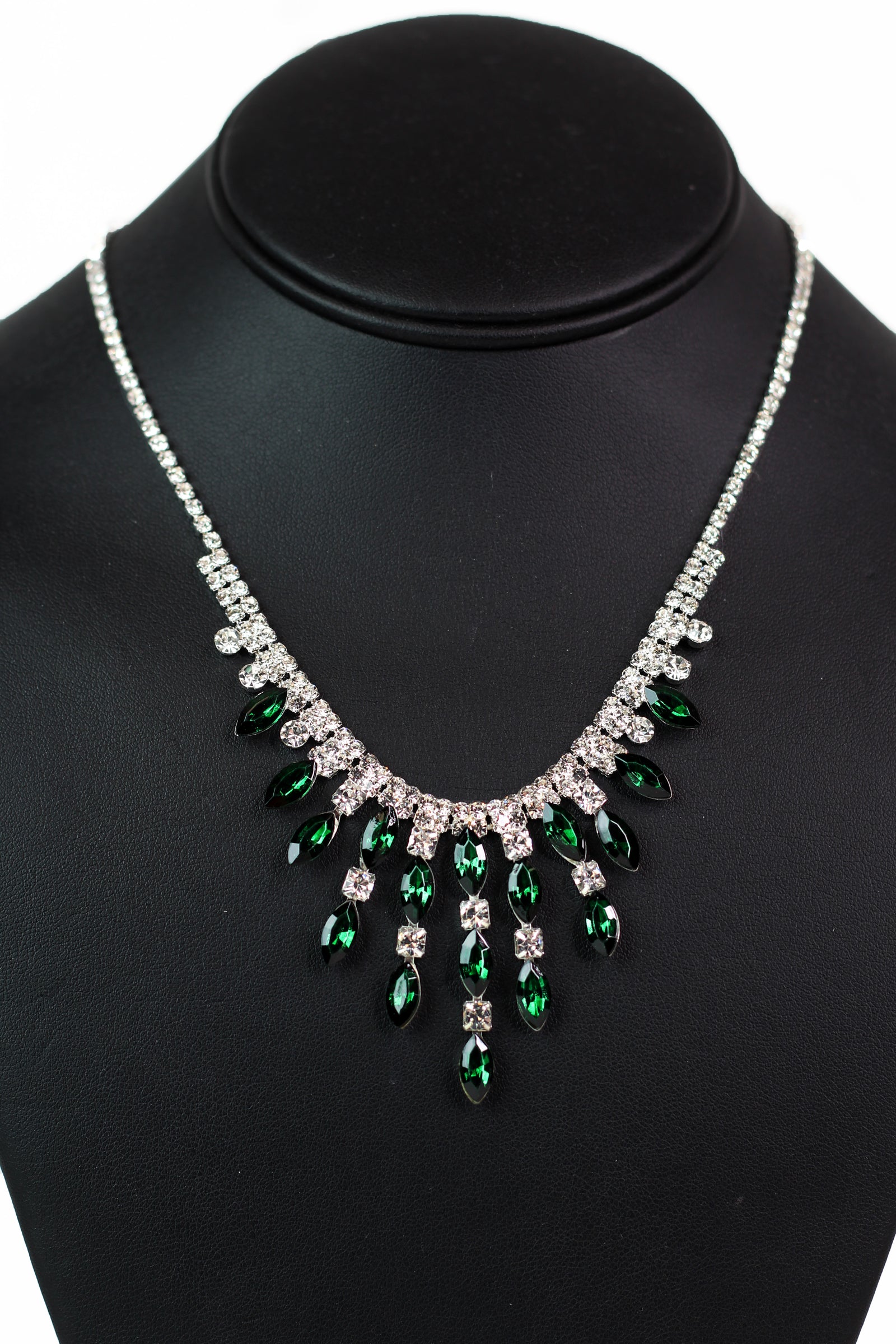 Rhinestone Triangle Teardrop Necklace