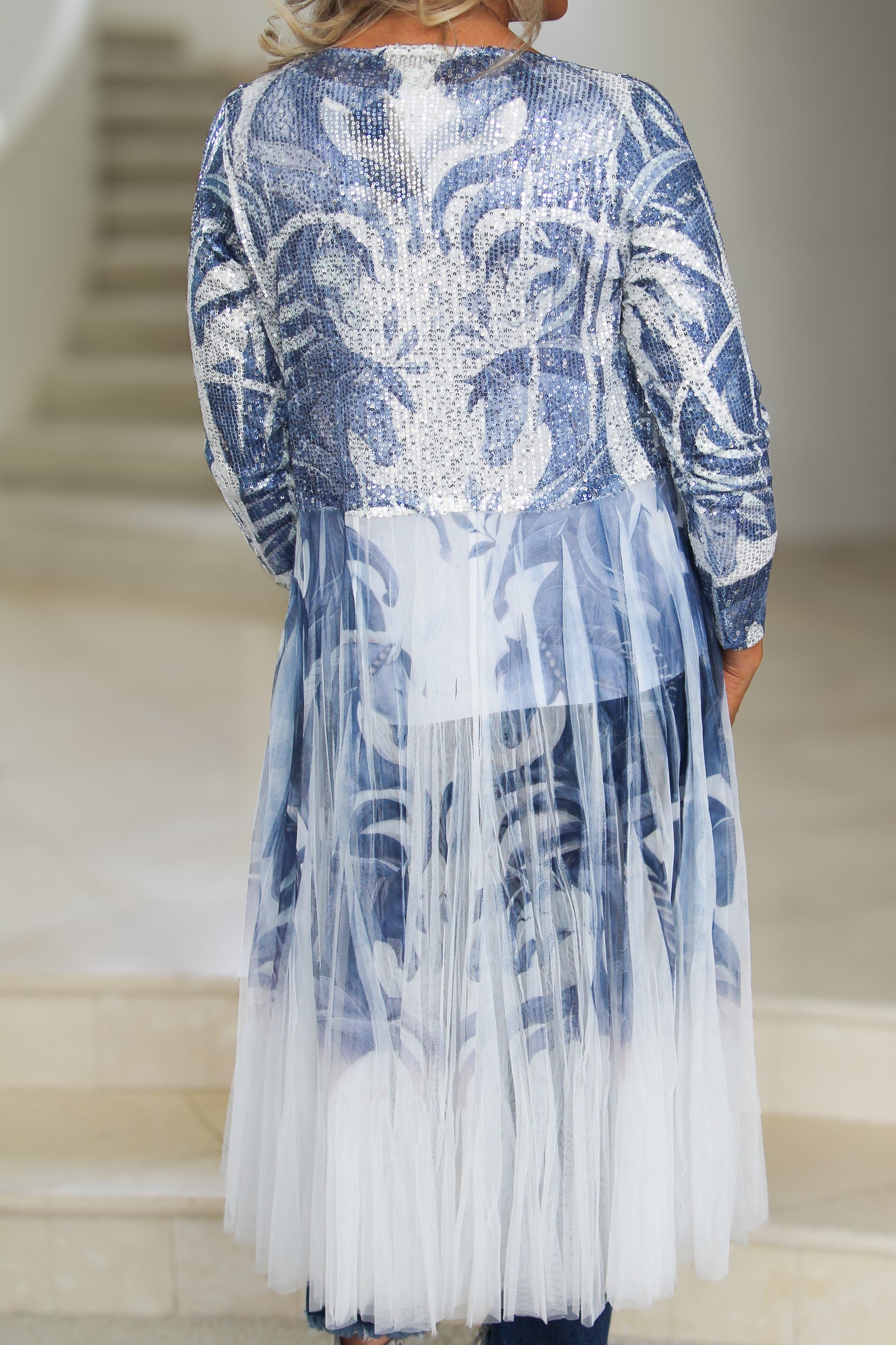 Sequin Tulle Horse Print Duster