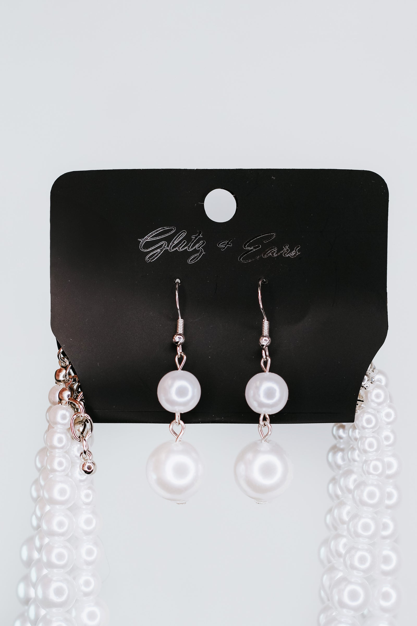 Large Oval Side Multi Strand Pearl Necklace