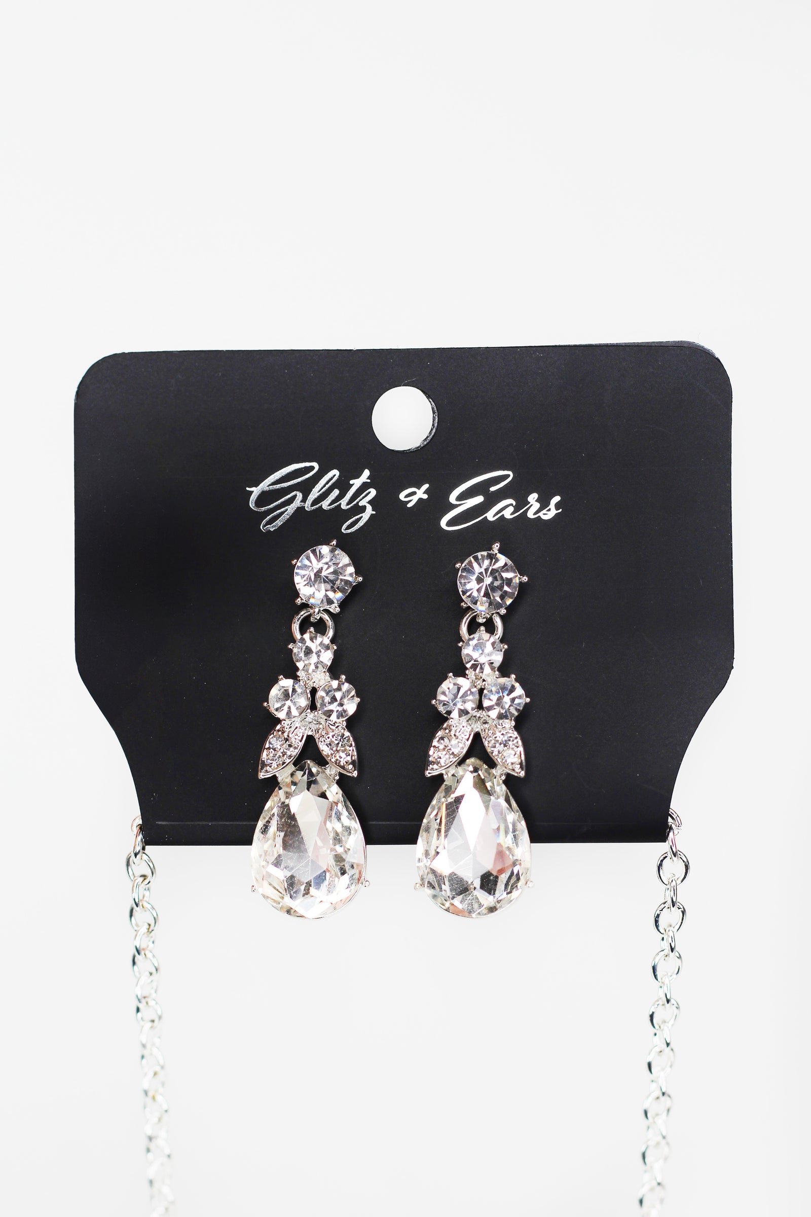 Large Teardrop Rhinestone Statement Necklace Set - Glitz & Ears Boutique