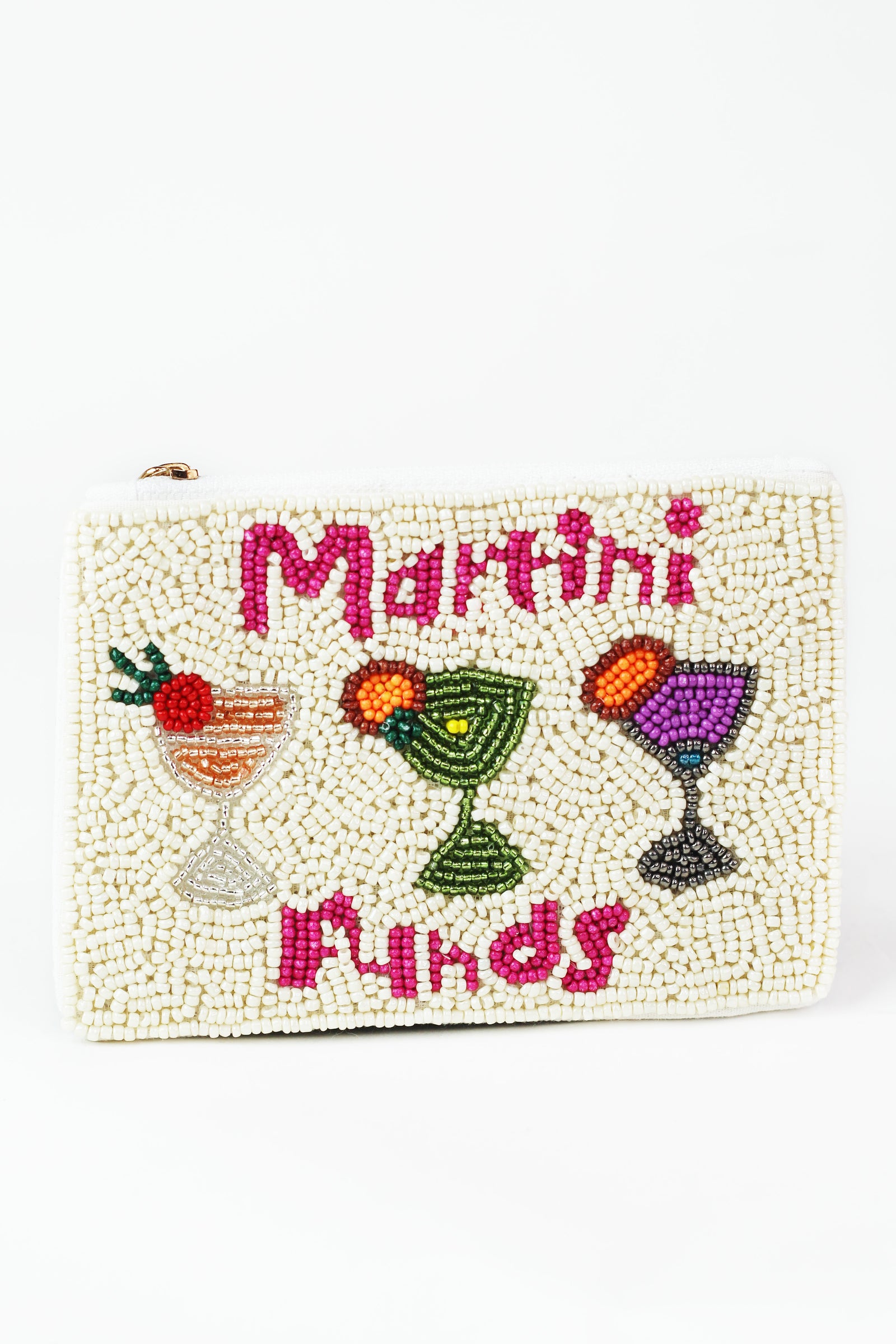 Beaded Zippered Coin Pouch