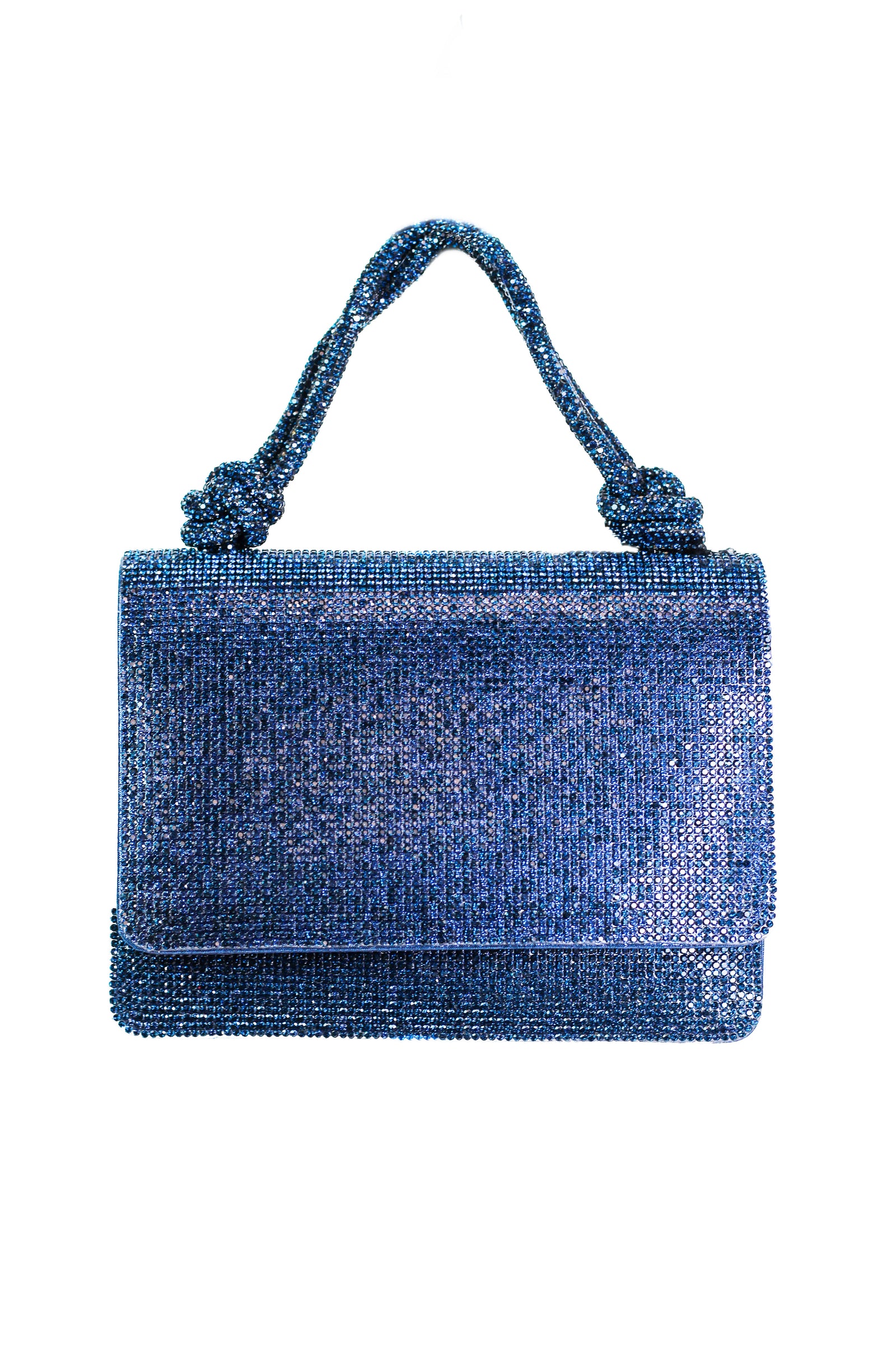 All Rhinestone Evening Clutch w/ Double Rope Handle - Glitz & Ears Boutique